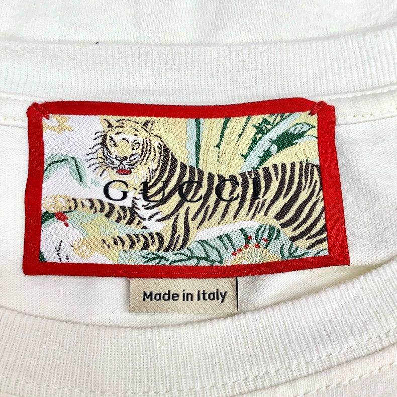 Gucci Gucci White tiger head logo letter print cotton round-neck Size US S / EU 44-46 / 1 - 6 Thumbnail