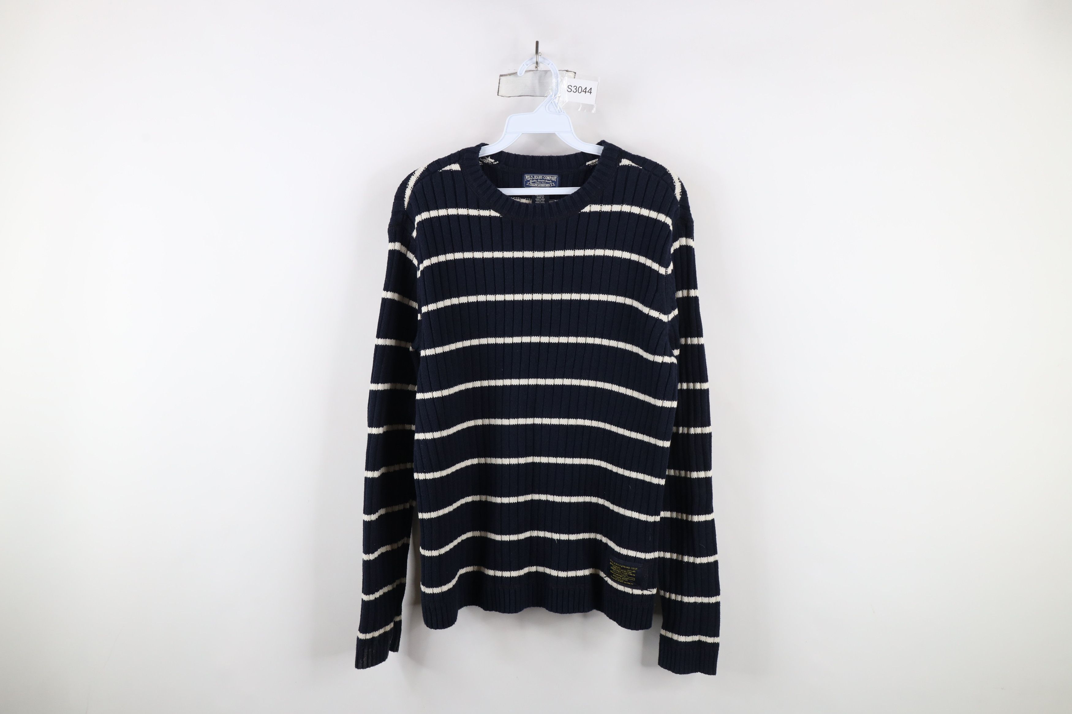 Polo Ralph Lauren Vintage 90s Y2K Ralph Lauren Ribbed Knit Sweater Blue Size US M / EU 48-50 / 2 - 1 Thumbnail