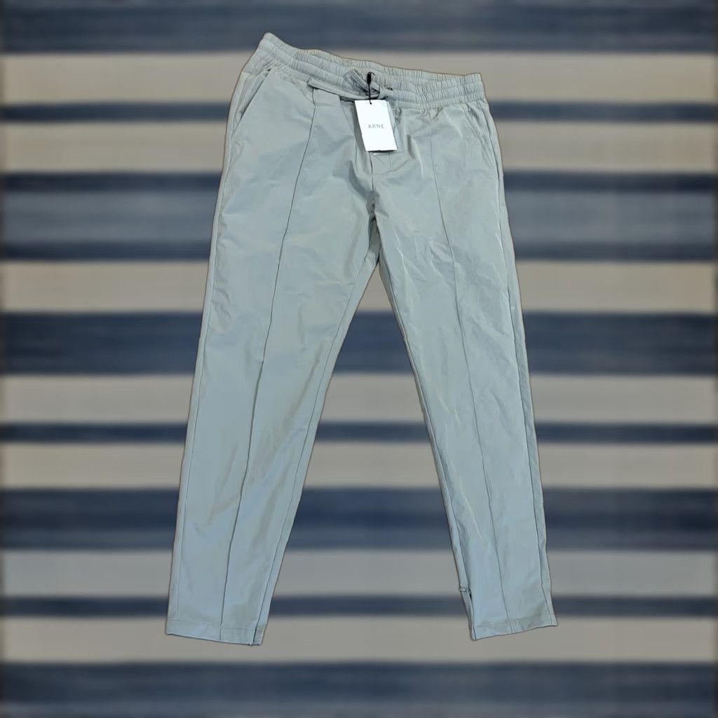Vintage Arne Luxe Stone Gray Women’s Size Large Straight Leg Trousers New With Tags Size 36" / US 14 / IT 50 - 1 Thumbnail