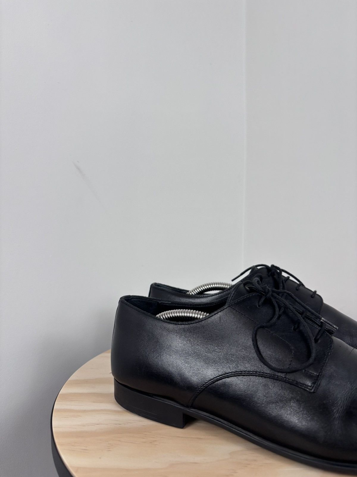 Hermes Hermes Men’s Black Leather Cap Toe Derby Dress Shoes Size US 8 / EU 41 - 2 Thumbnail