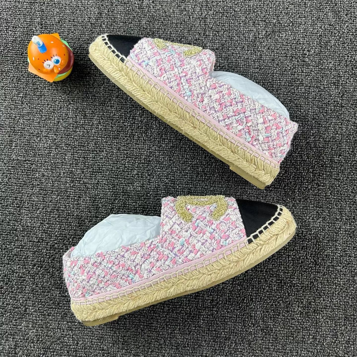 Chanel Chanel tweed fisherman shoes gold CC 37 like new HB6094 Size US 6.5 / IT 36.5 - 4 Thumbnail