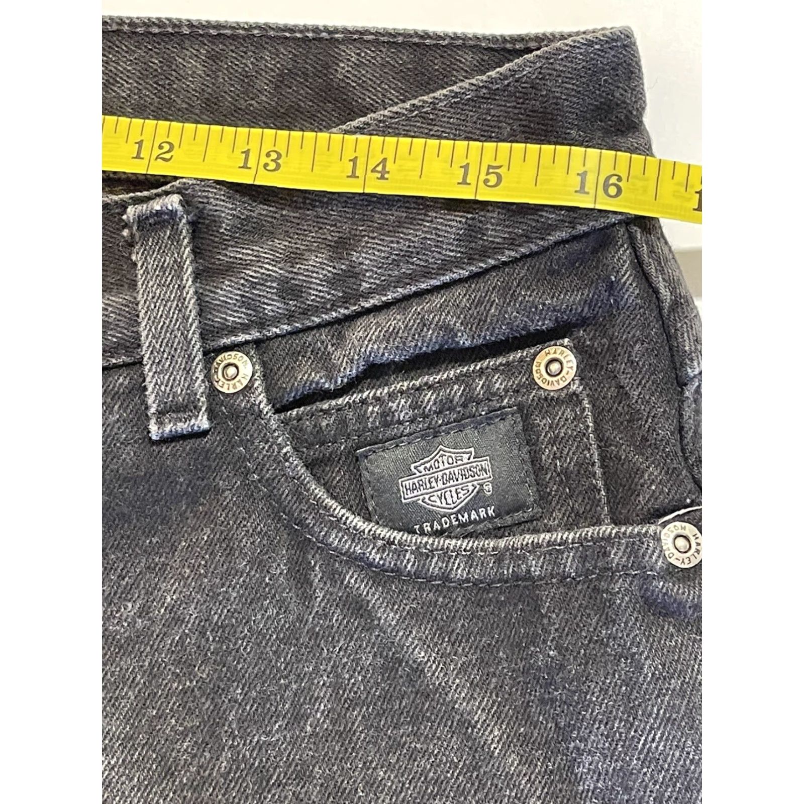 Harley Davidson VINTAGE Harley-Davidson Womens Black Denim Bootcut Jeans Size 12 Motorcycle Size 34" / US 12 / IT 48 - 6 Thumbnail