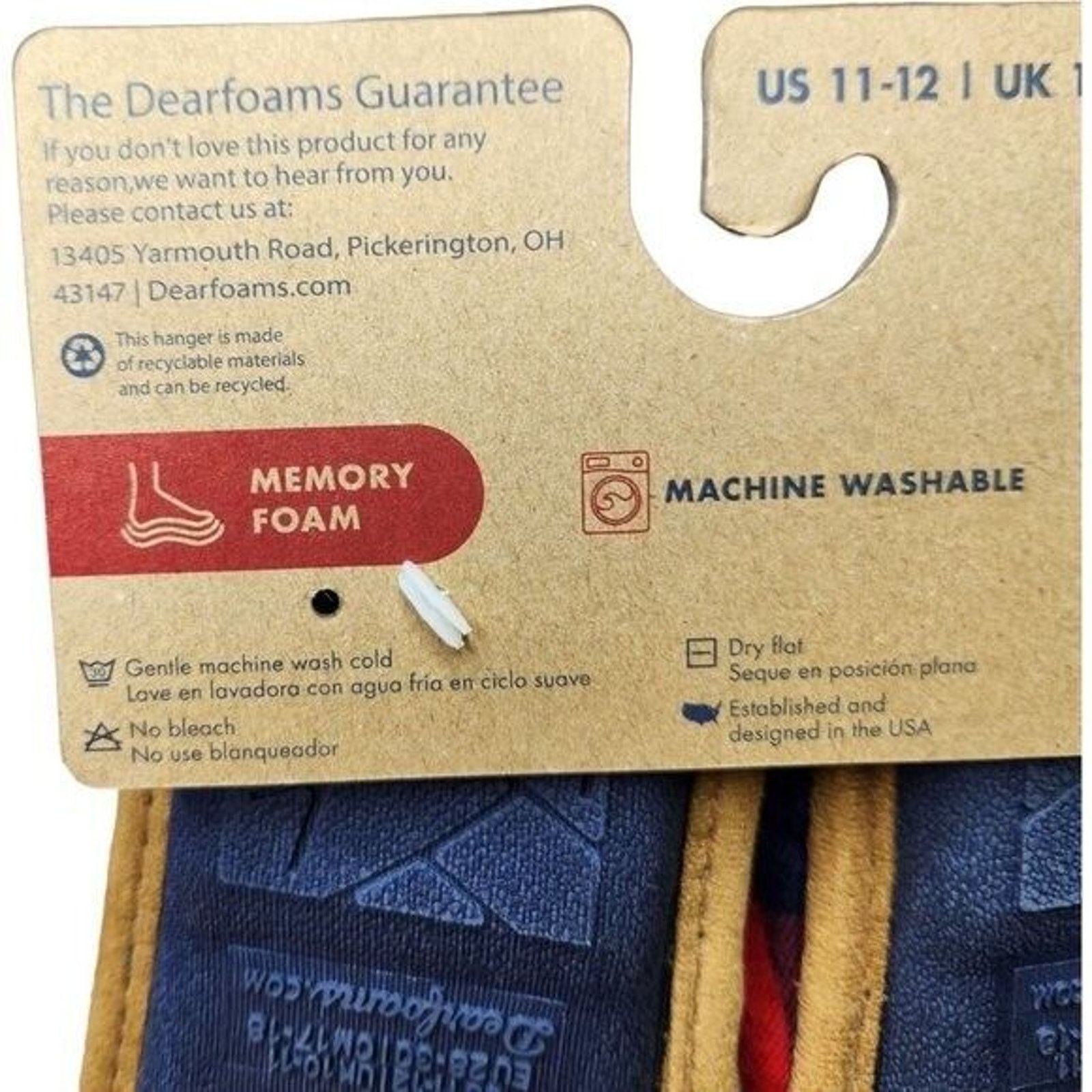 Other Dearfoam Childrens 'Lil Bear' Slippers 11/12 Red Blue Plaid Size US 11 / IT 41 - 6 Thumbnail