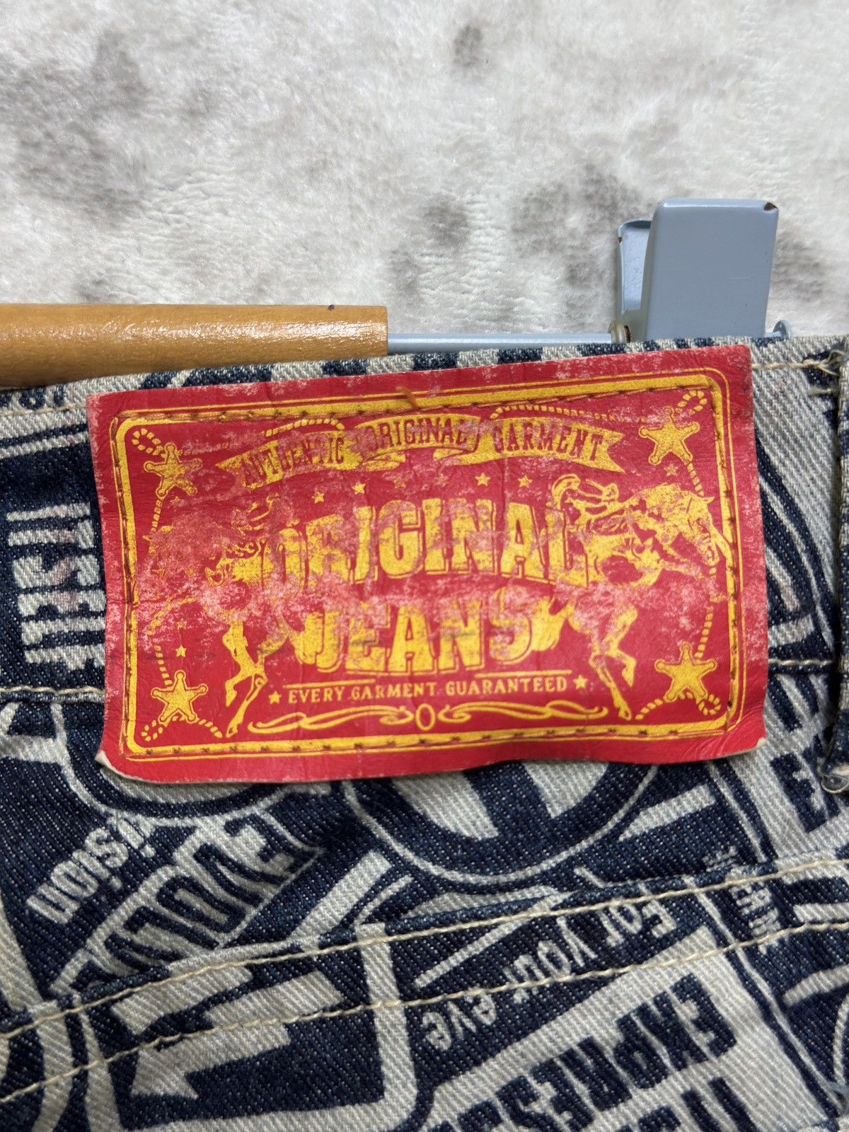 Japanese Brand Vintage Original Jeans All Over Print Low Rise Denim Jeans Size US 29 - 13 Thumbnail
