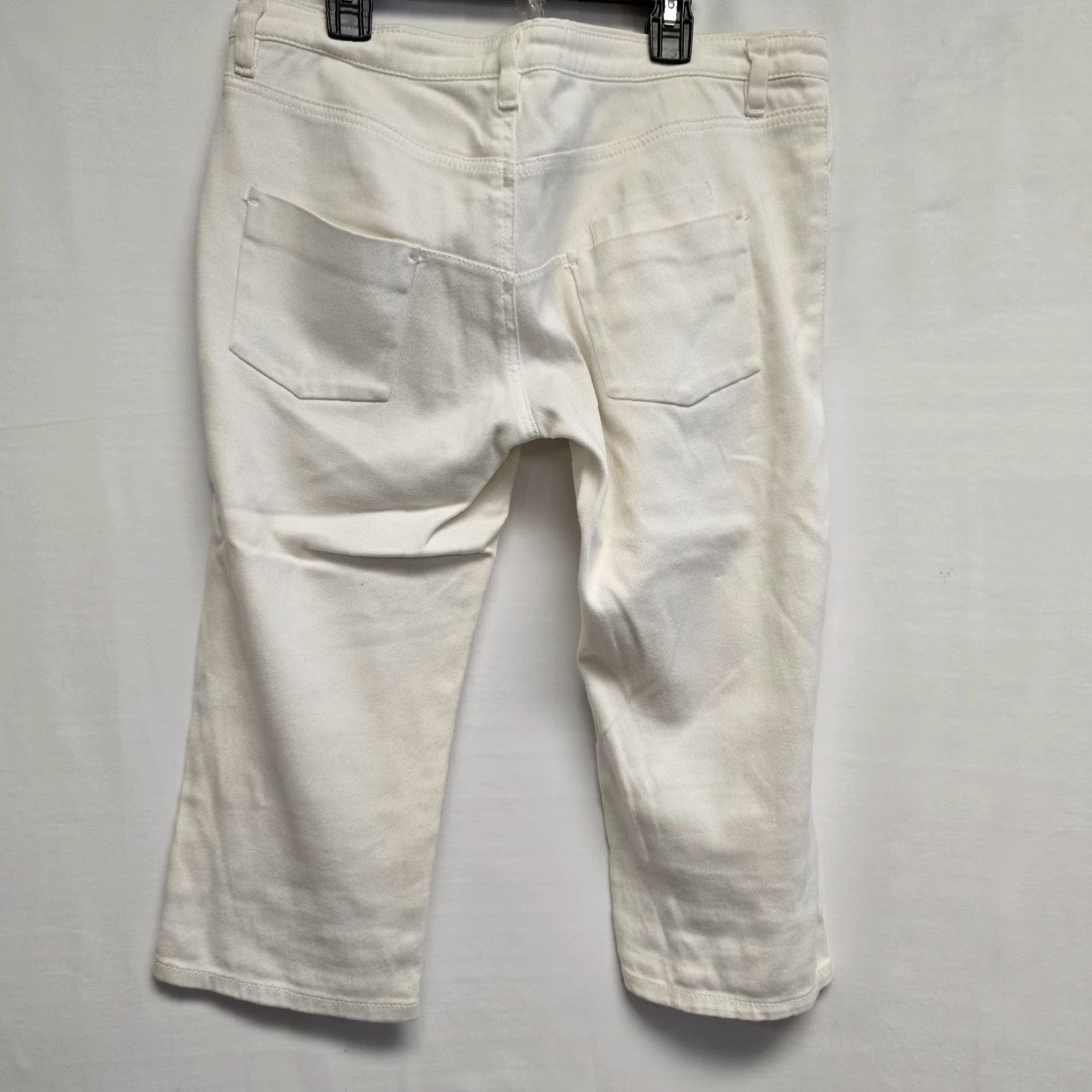 Miu Miu VINTAGE Miu Miu Capri Pants Denim Blend Lightweight Ivory 21in Inseam Regular Women Italy 28 Small Pants Women Size 28" / US 6 / IT 42 - 2 Thumbnail