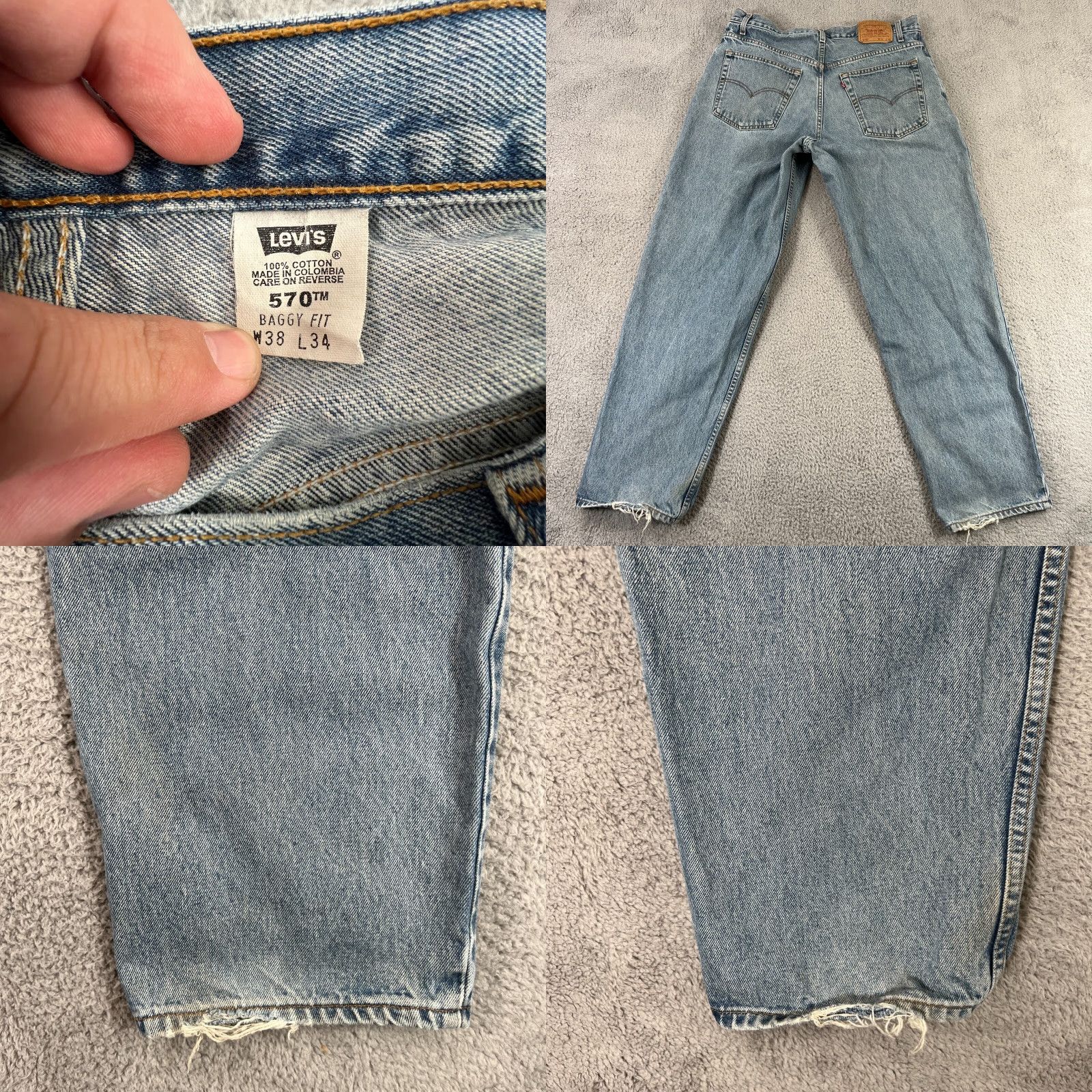 Levi's VINTAGE Levi's Jeans Men 38x34 Baggy Fit Denim USA 90s Size US 38 / EU 54 - 8 Thumbnail