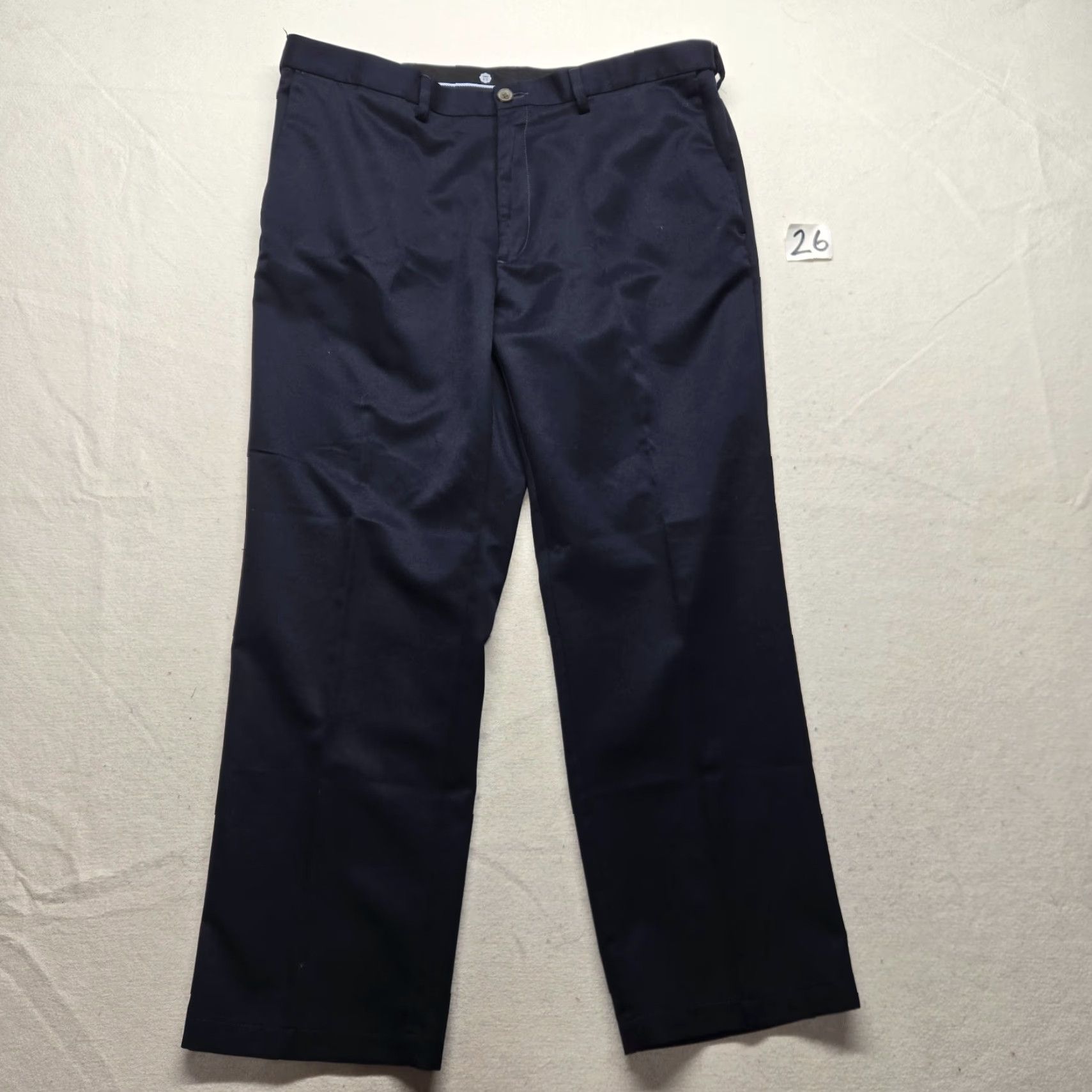 Haggar Haggar Black Dress Pants Men 38x30 Straight Front Flat Front Stretch Comfort Wrinkle Resistant Size US 38 / EU 54 - 2 Thumbnail