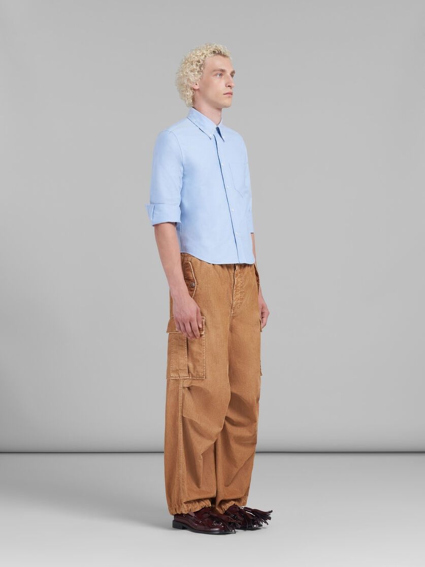 Marni o1w1db10125 Cropped Oxford Shirt in White Size US L / EU 52-54 / 3 - 5 Thumbnail