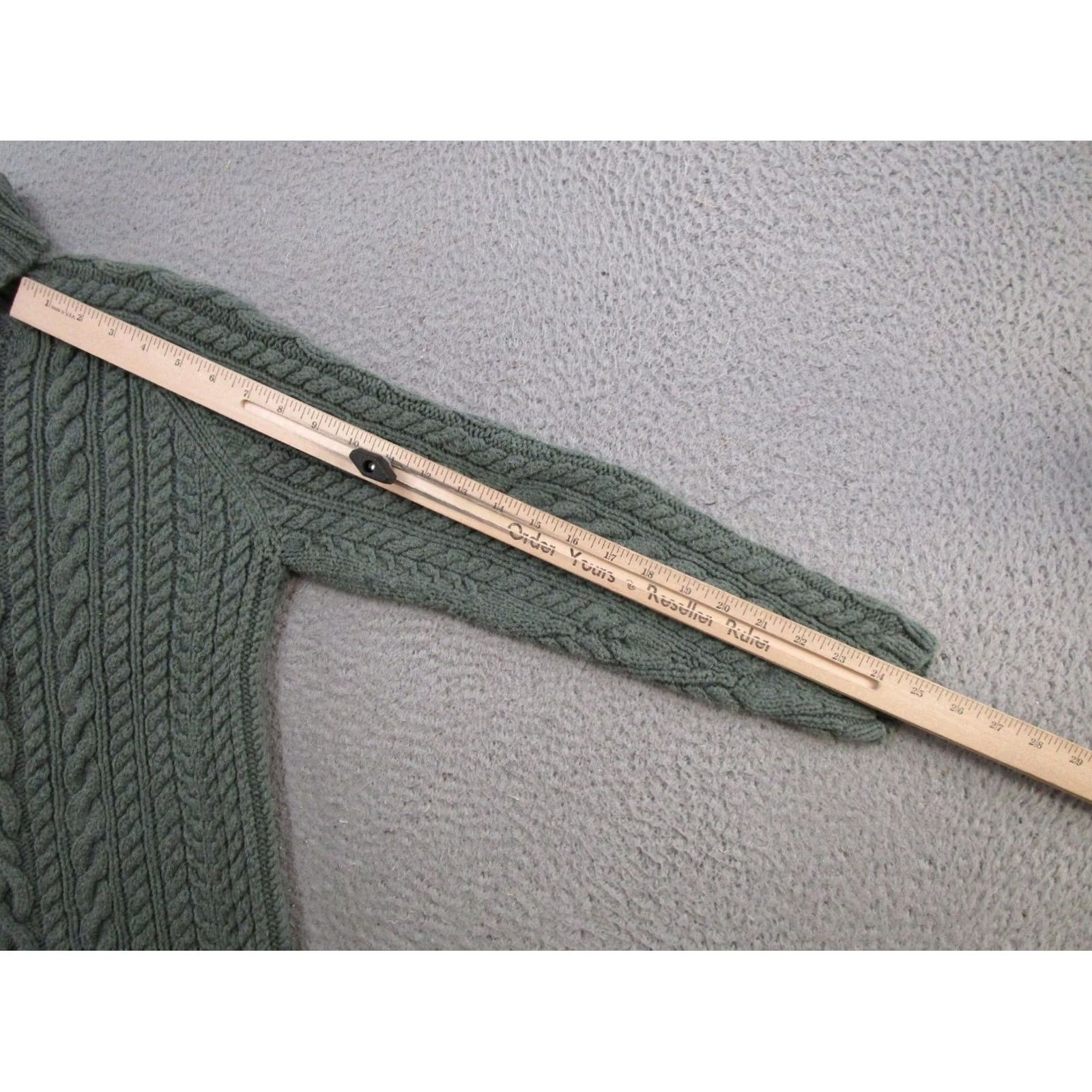 Lands' End VINTAGE Lands' End Green Cable Knit Fisherman Pullover Heavy Sweater Womens SZ S Size S / US 4 / IT 40 - 7 Thumbnail
