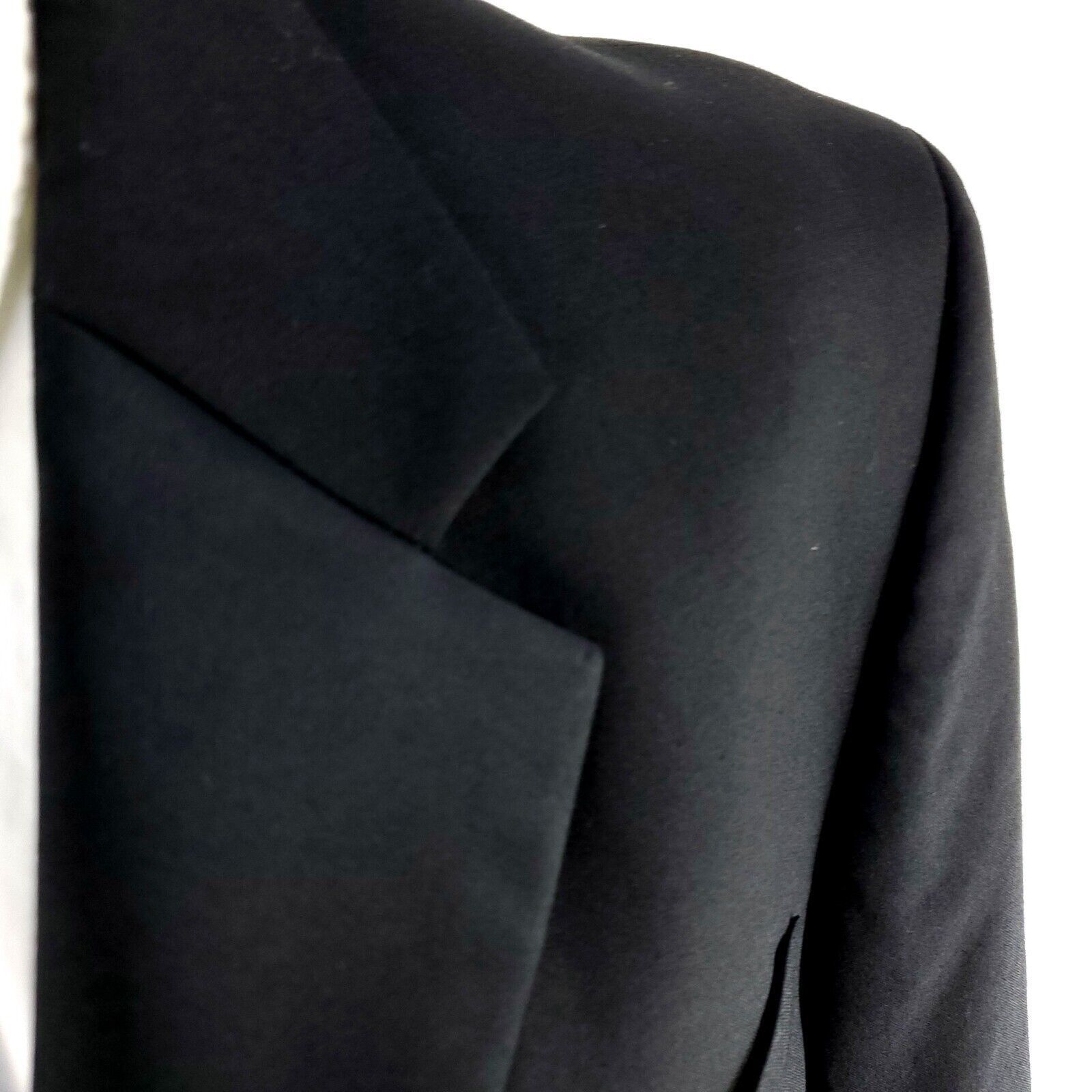 Jones New York Jones New York Wool 3 Felt Button Tuxedo Jacket 42L Black Size 42L - 2 Thumbnail