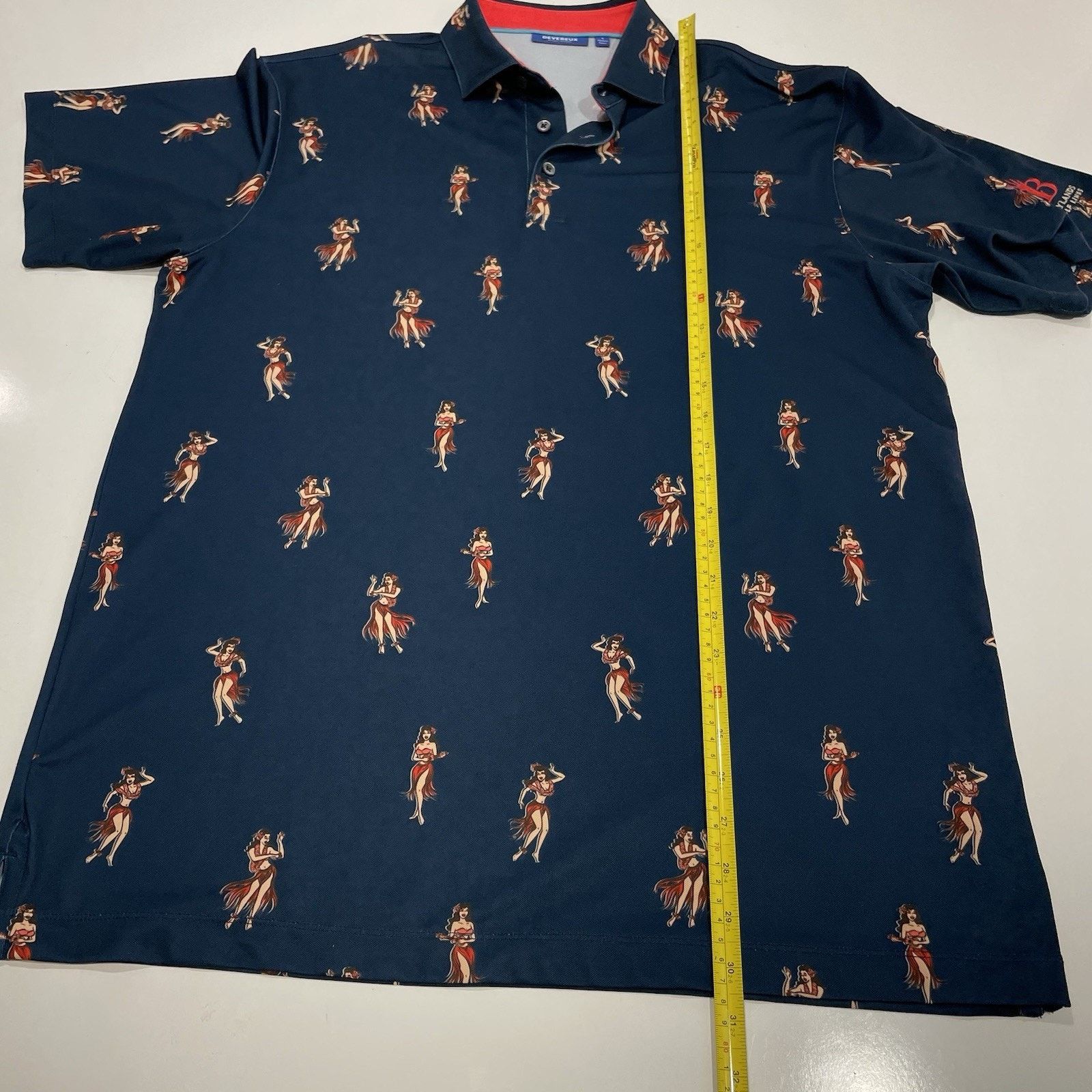 TravisMathew Devereux Hula Girl Mens Polo L Blue Baylands Golf Links Size US L / EU 52-54 / 3 - 5 Thumbnail