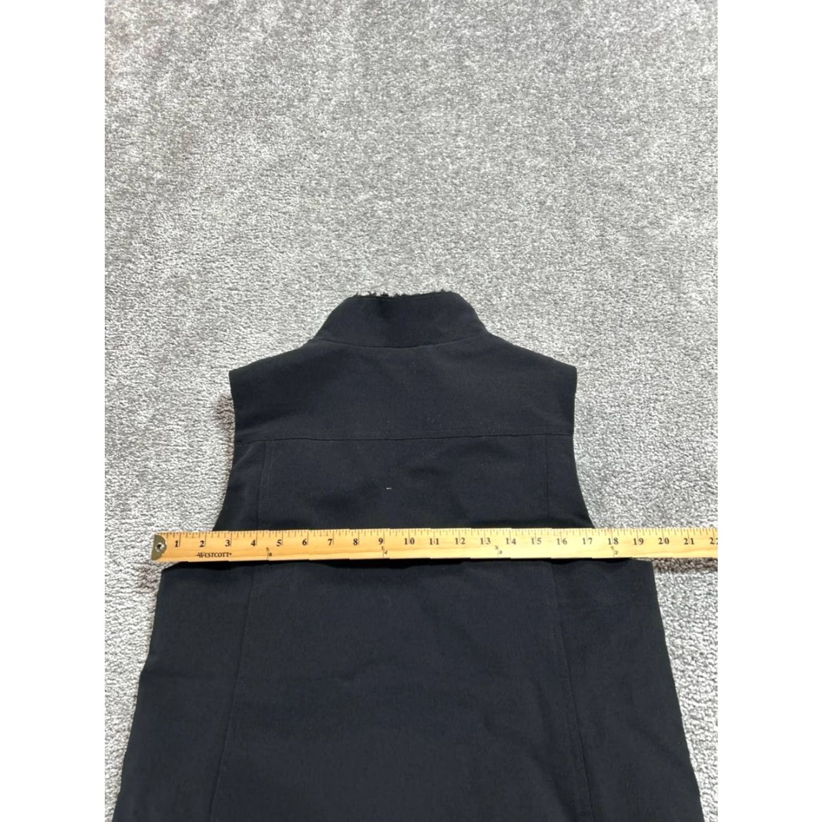 J. Jill J Jill Fit Vest Womens Medium Black Faux Fur Sherpa Lined Nylon Stretch Full Zip Vest Jacket Womens M Black Lined Lightweight Nylon Full Zip Size M / US 6-8 / IT 42-44 - 7 Thumbnail