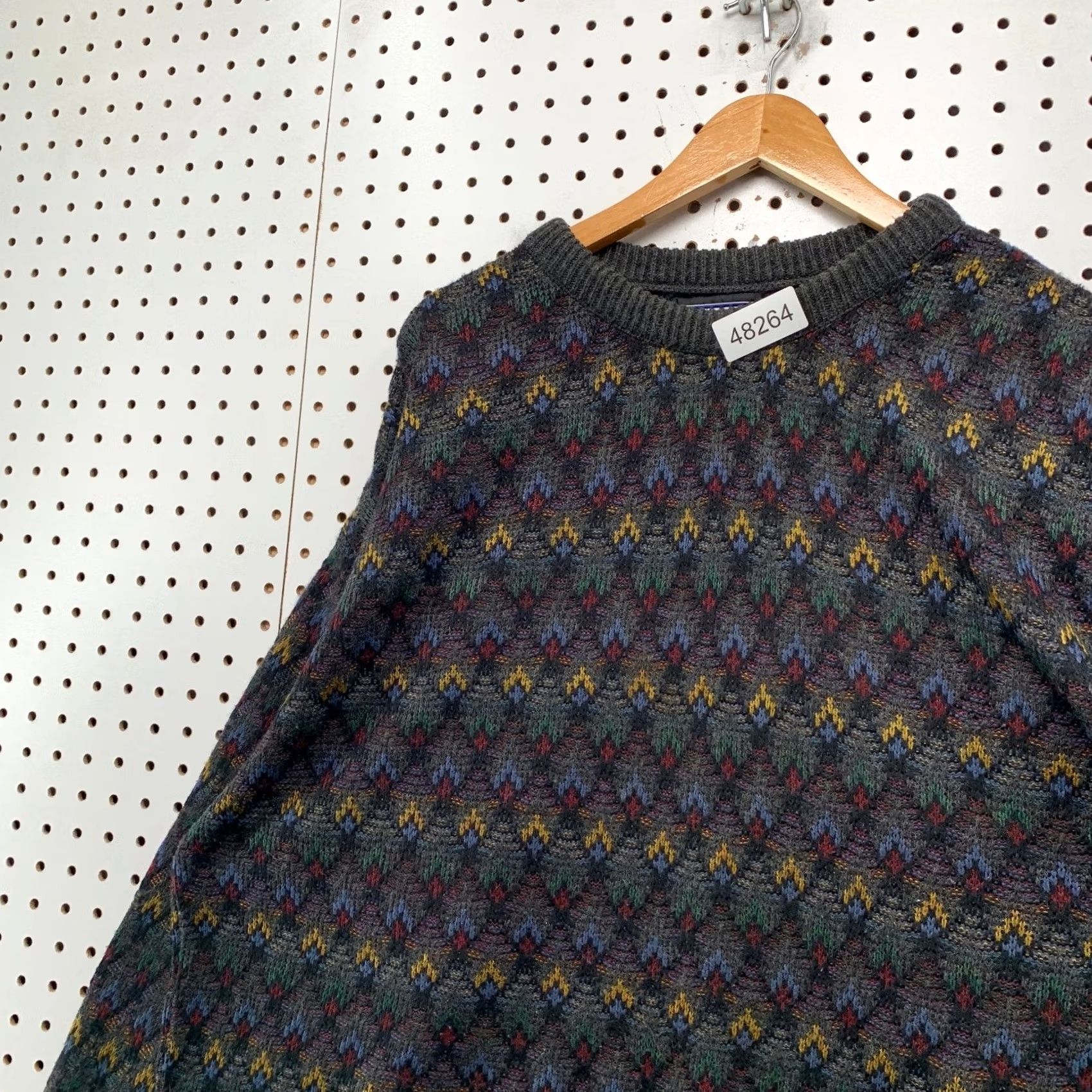 Jantzen Vintage Jantzen 3D Knit Sweater Mens XL Gray Geometric Acrylic Grandpa Made USA Size US XL / EU 56 / 4 - 4 Thumbnail