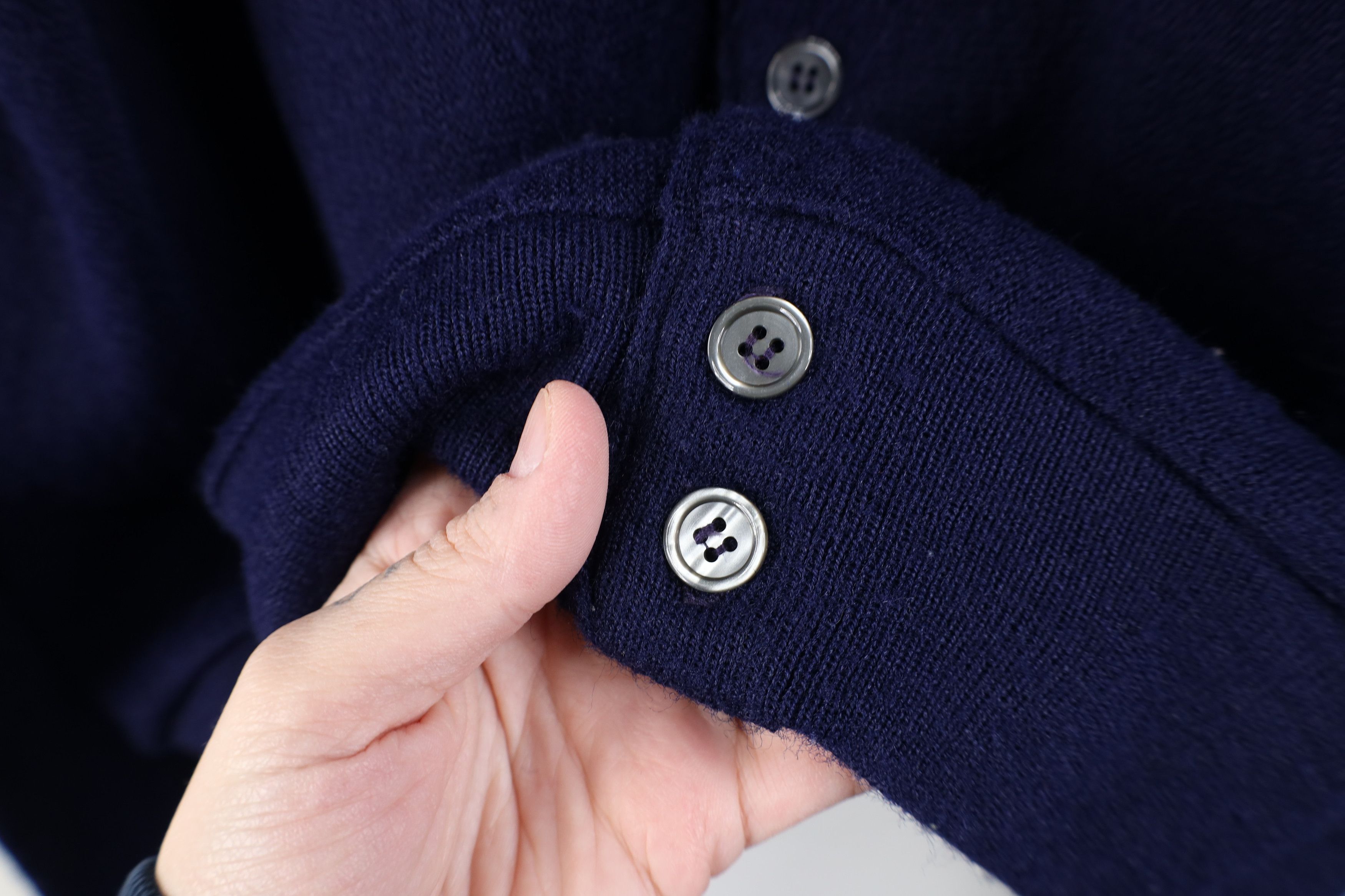 Lacoste Vintage 80s Izod Lacoste Knit Cardigan Sweater Navy Blue USA Size US M / EU 48-50 / 2 - 8 Thumbnail