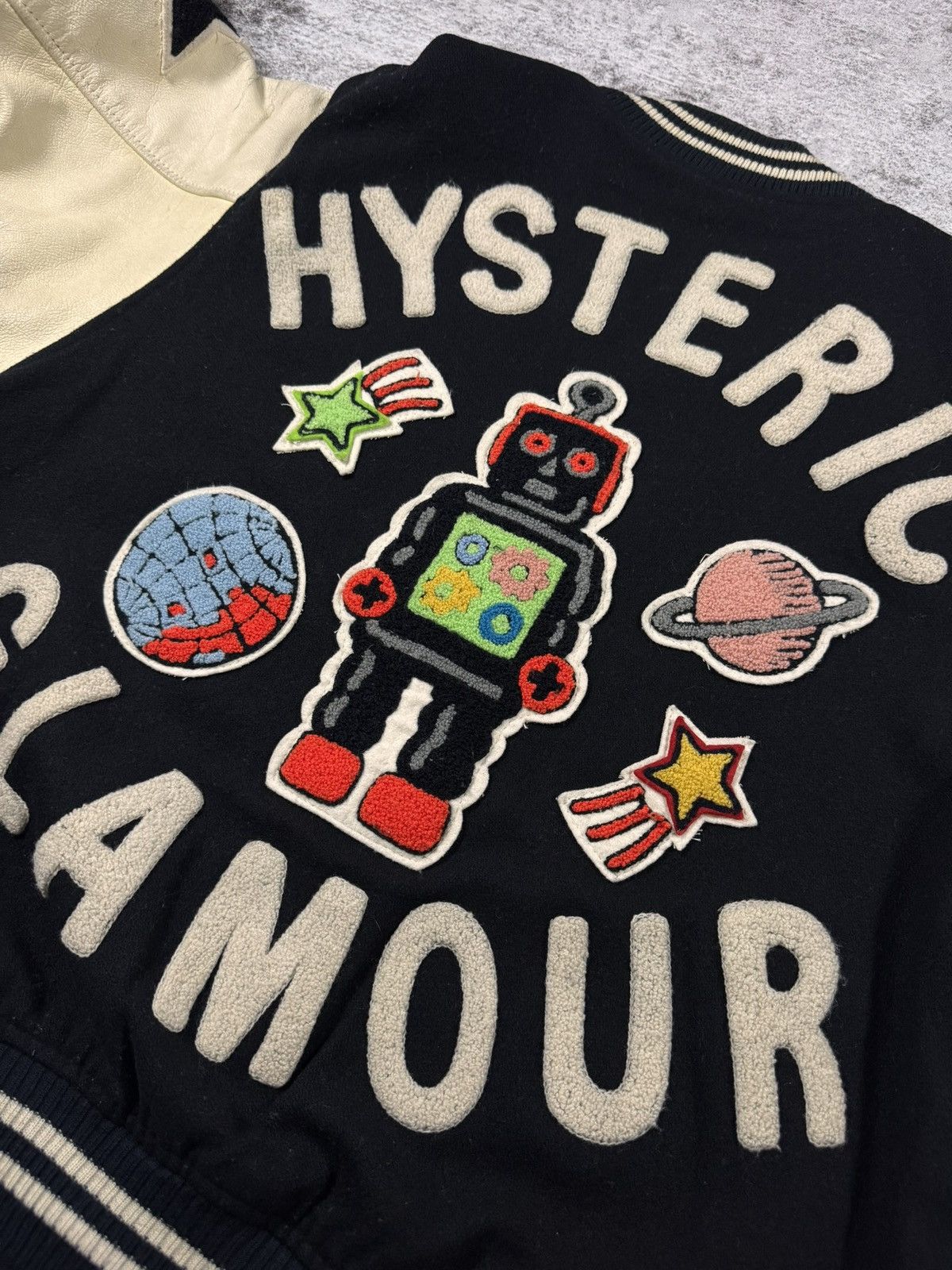 Hysteric Glamour 1980s Hysteric Glamour Black ‘Toy Robot’ Varsity Jacket Size US L / EU 52-54 / 3 - 7 Thumbnail