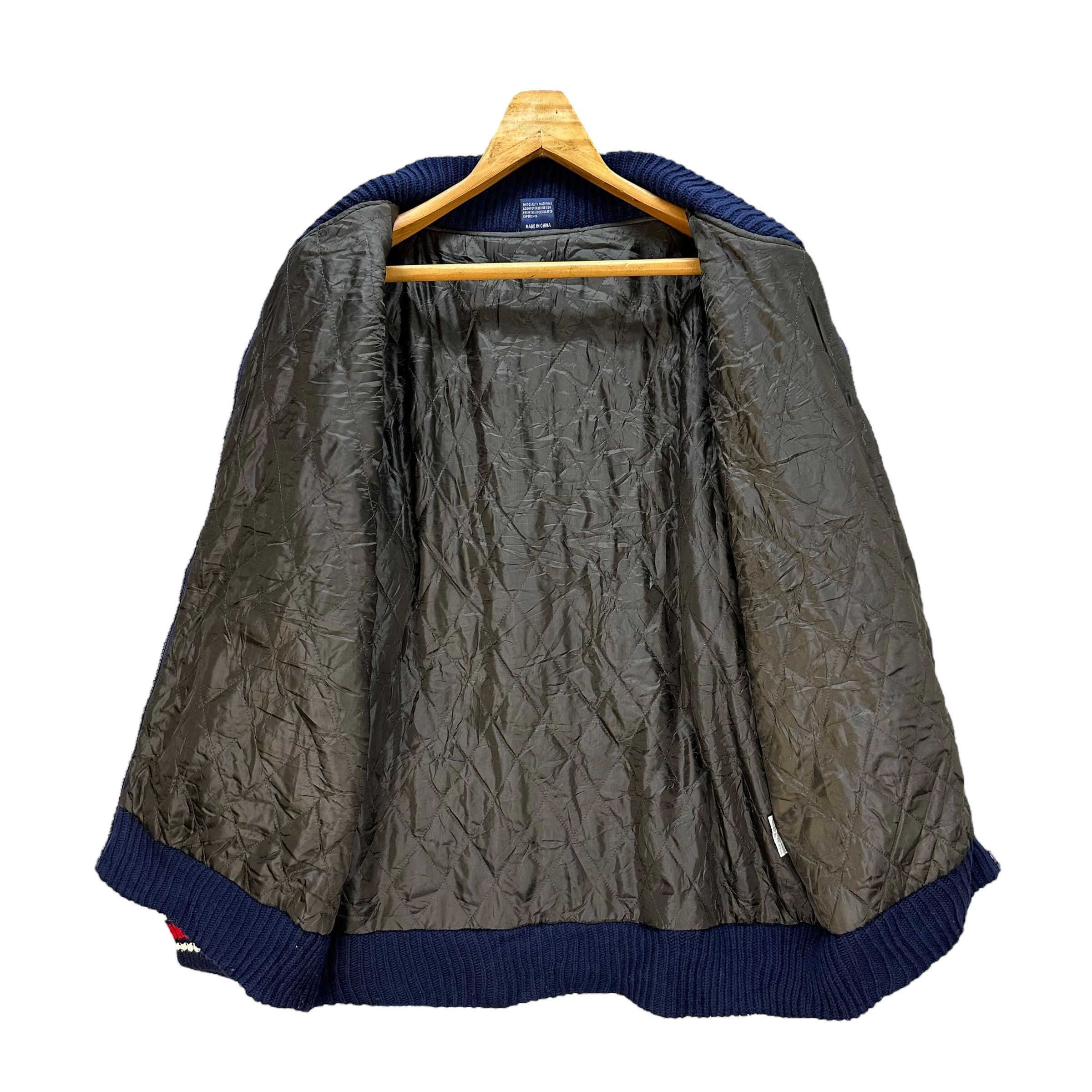 Native NATIVE AMERICAN Graphic Logo Knitted Bomber Jacket #A55-1259 Size US L / EU 52-54 / 3 - 10 Thumbnail
