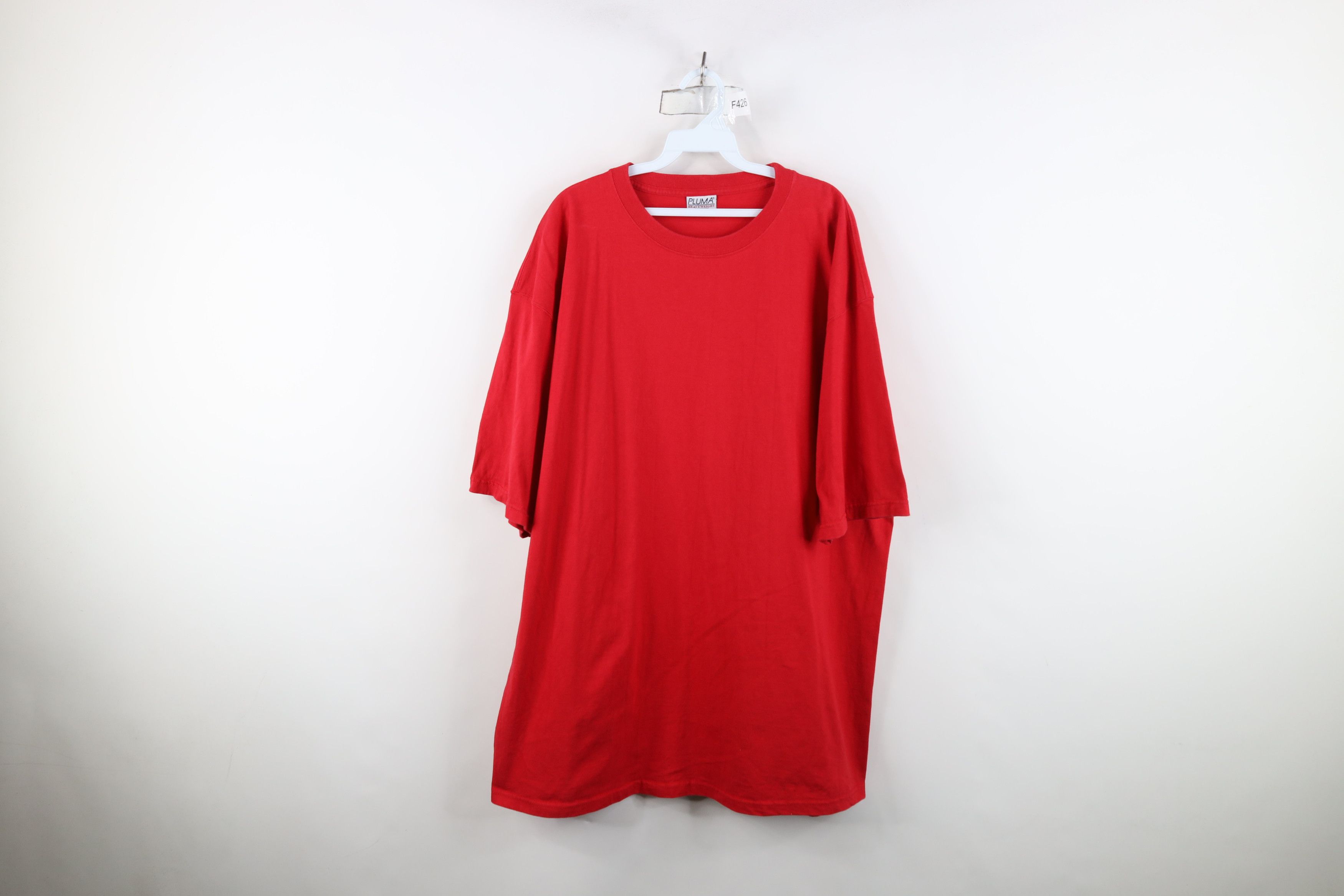 Vintage Vintage 90s Streetwear Heavyweight Baggy T-Shirt Red Cotton Size US XL / EU 56 / 4 - 1 Thumbnail