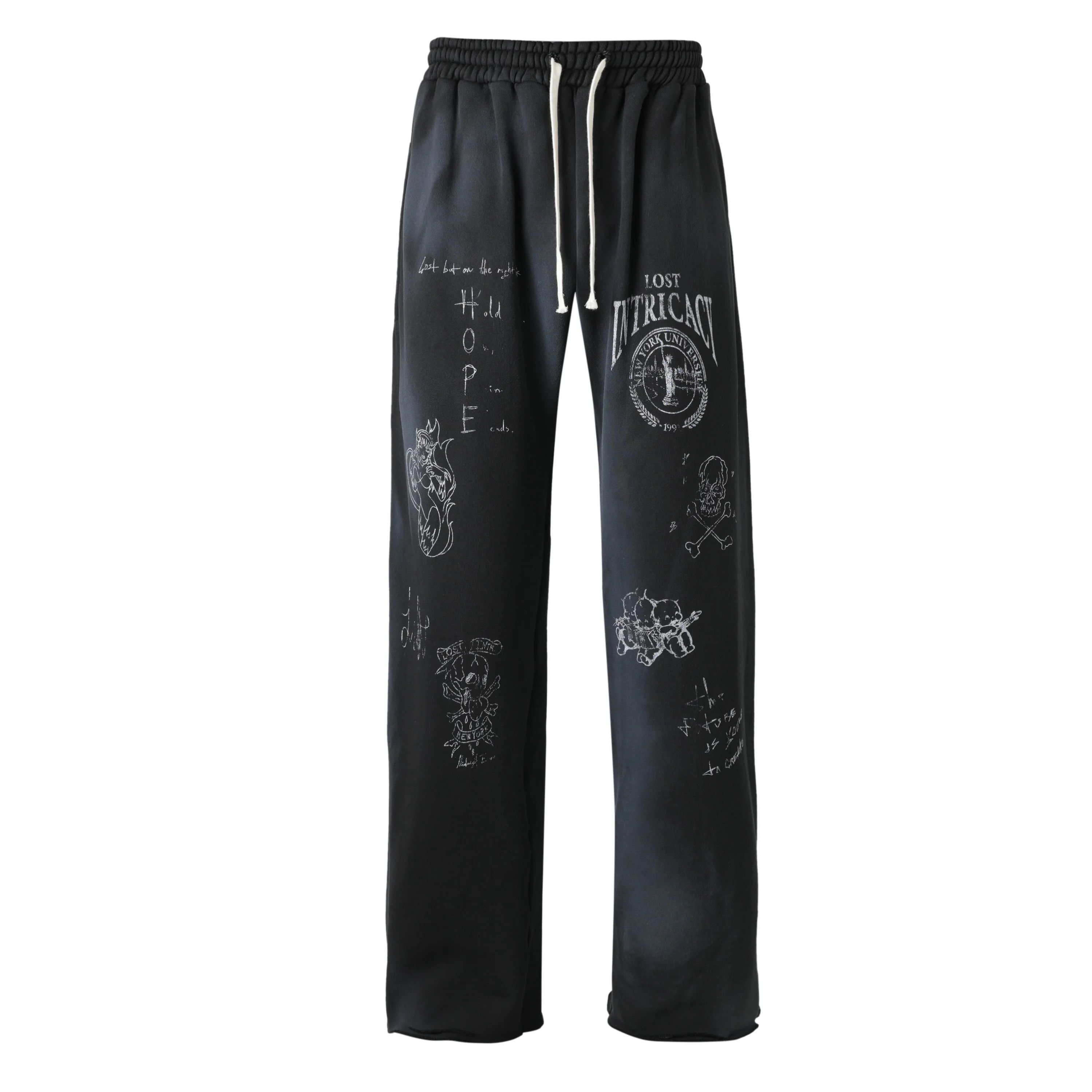 LOST INTRICACY Lost Intricacy 'Academy' Black Sweats Size US 36 / EU 52 - 1 Thumbnail