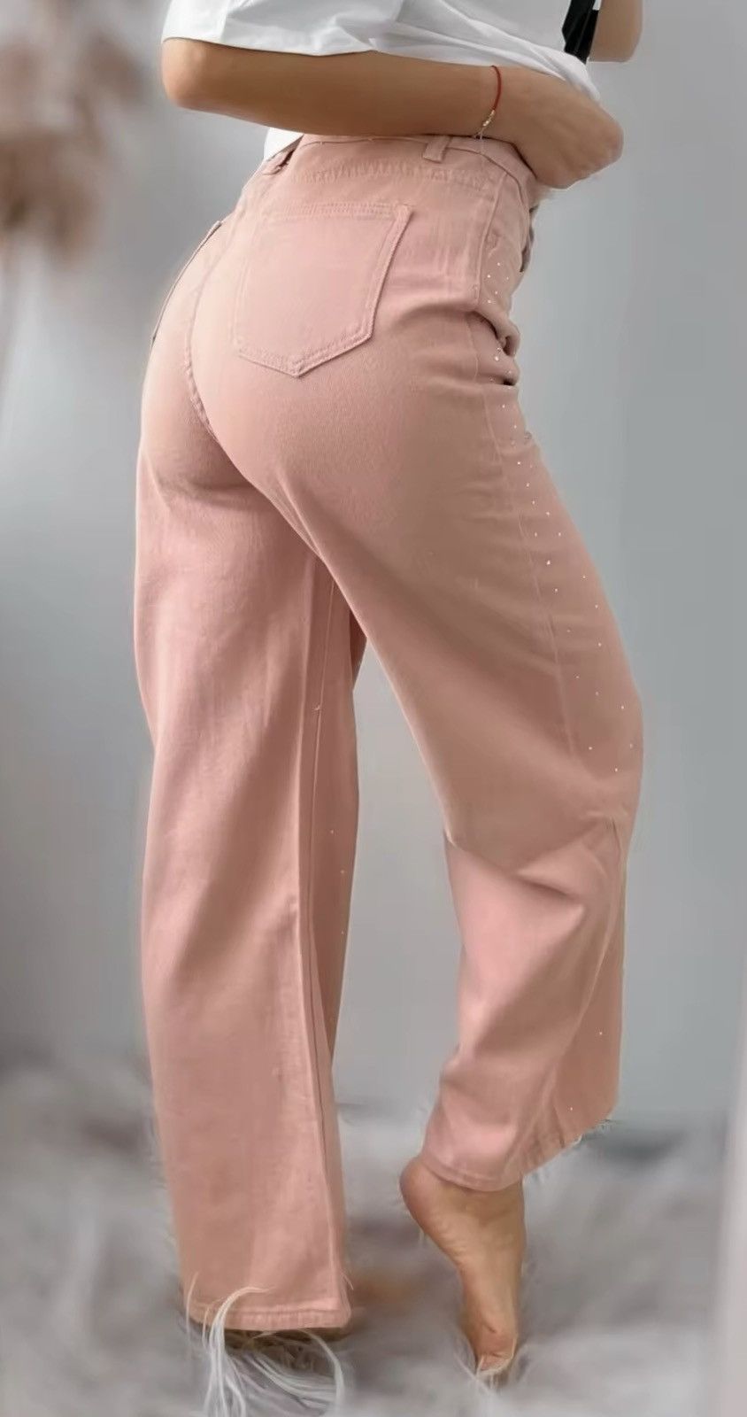 Japanese Brand × Jean Rhinestone High Waist Pink Jeans Size 29" - 5 Thumbnail