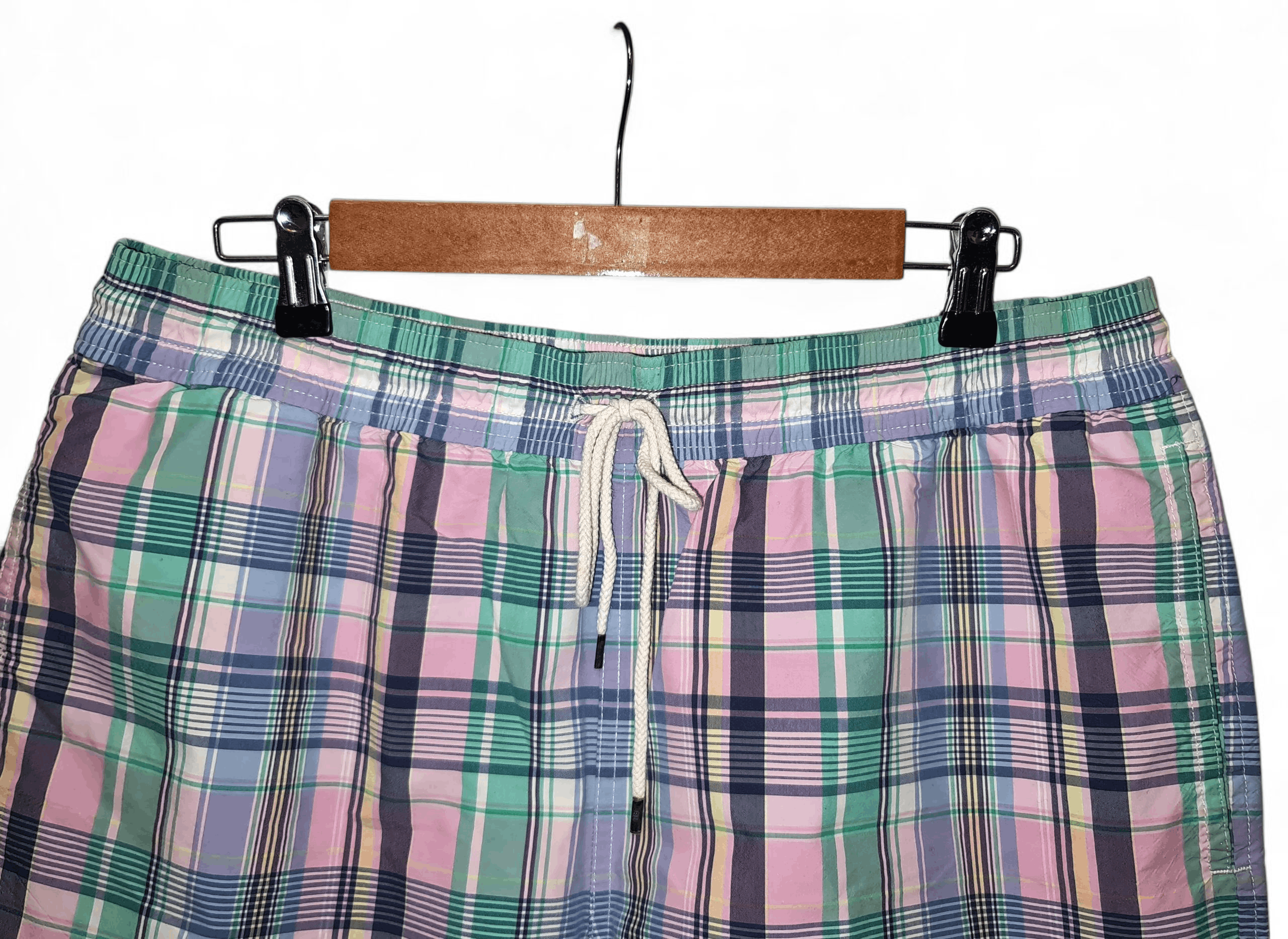Polo Ralph Lauren 90s Vintage Polo Ralph Lauren Check Striped Swim Short Size US 34 / EU 50 - 3 Thumbnail