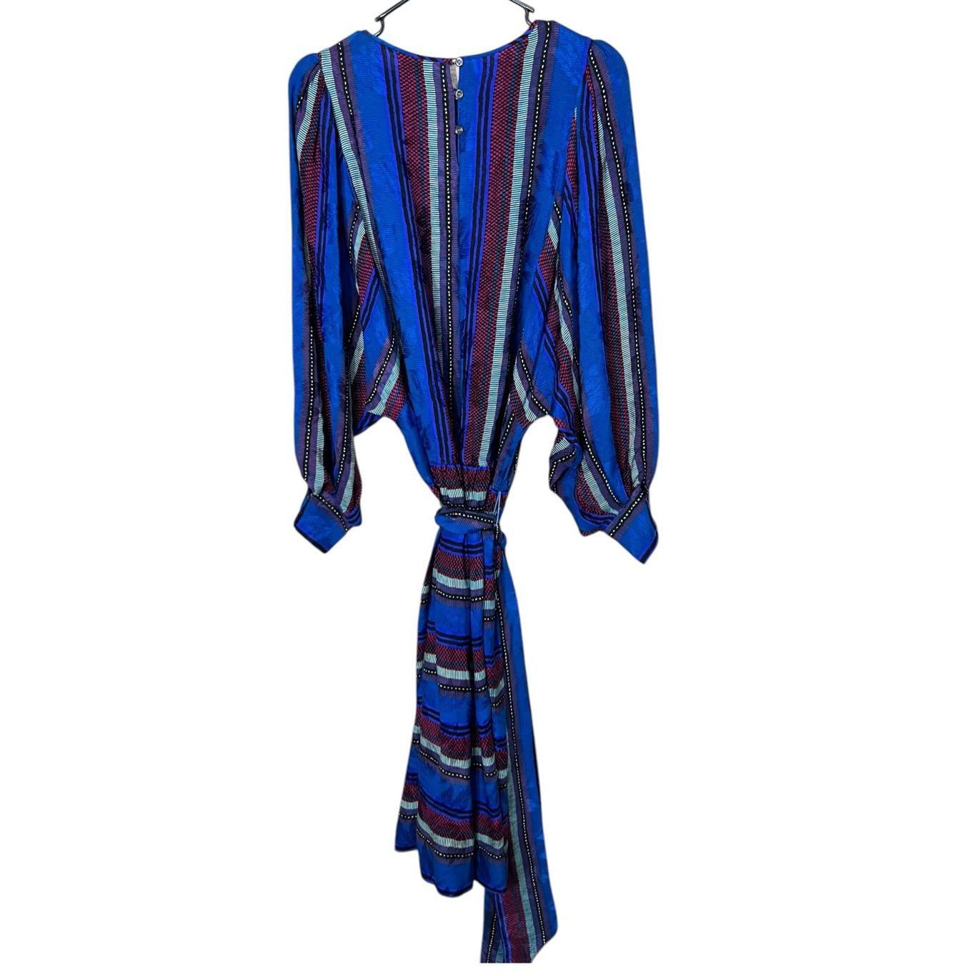 Nicole Miller Vintage Nicole Miller 100% Silk Waist Tie Midi Dress Size 8 Size M / US 6-8 / IT 42-44 - 8 Thumbnail