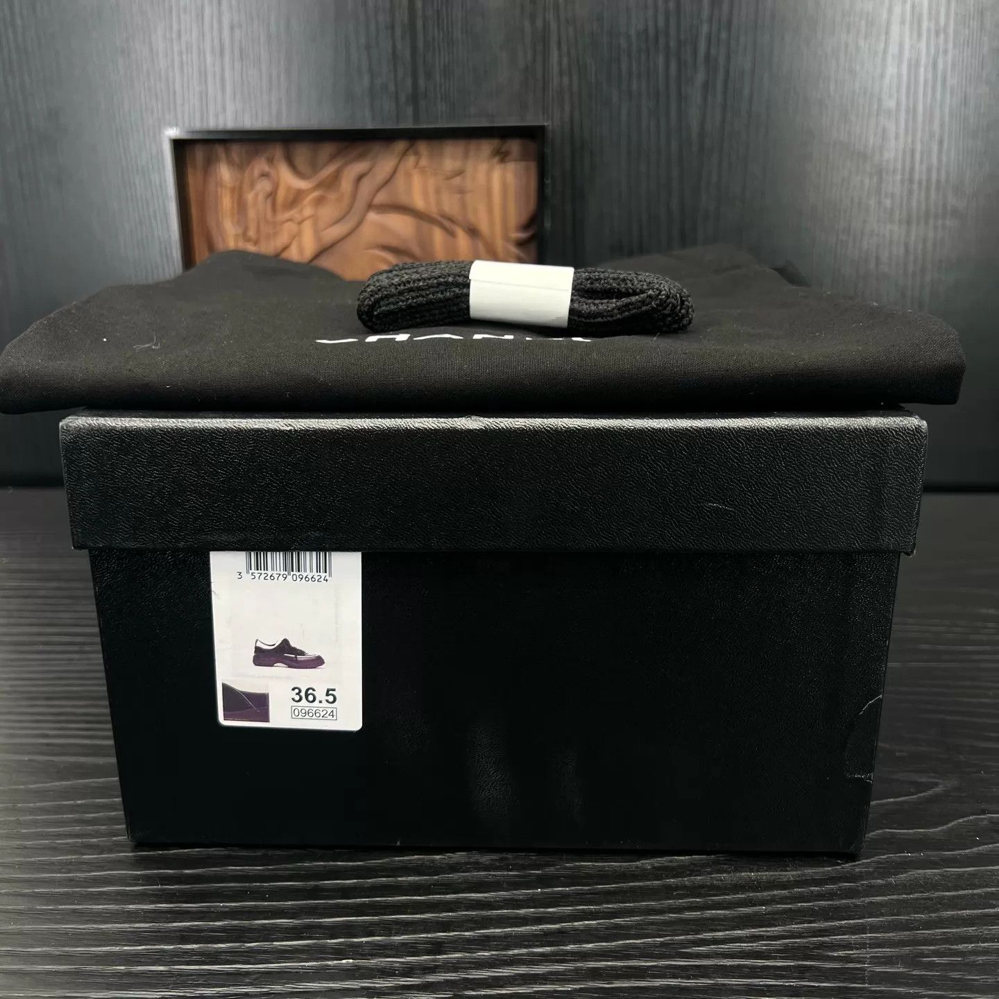 Chanel Chanel 25B Calfskin Black White 36.5 Mint Box Size US 6 / IT 36 - 9 Thumbnail