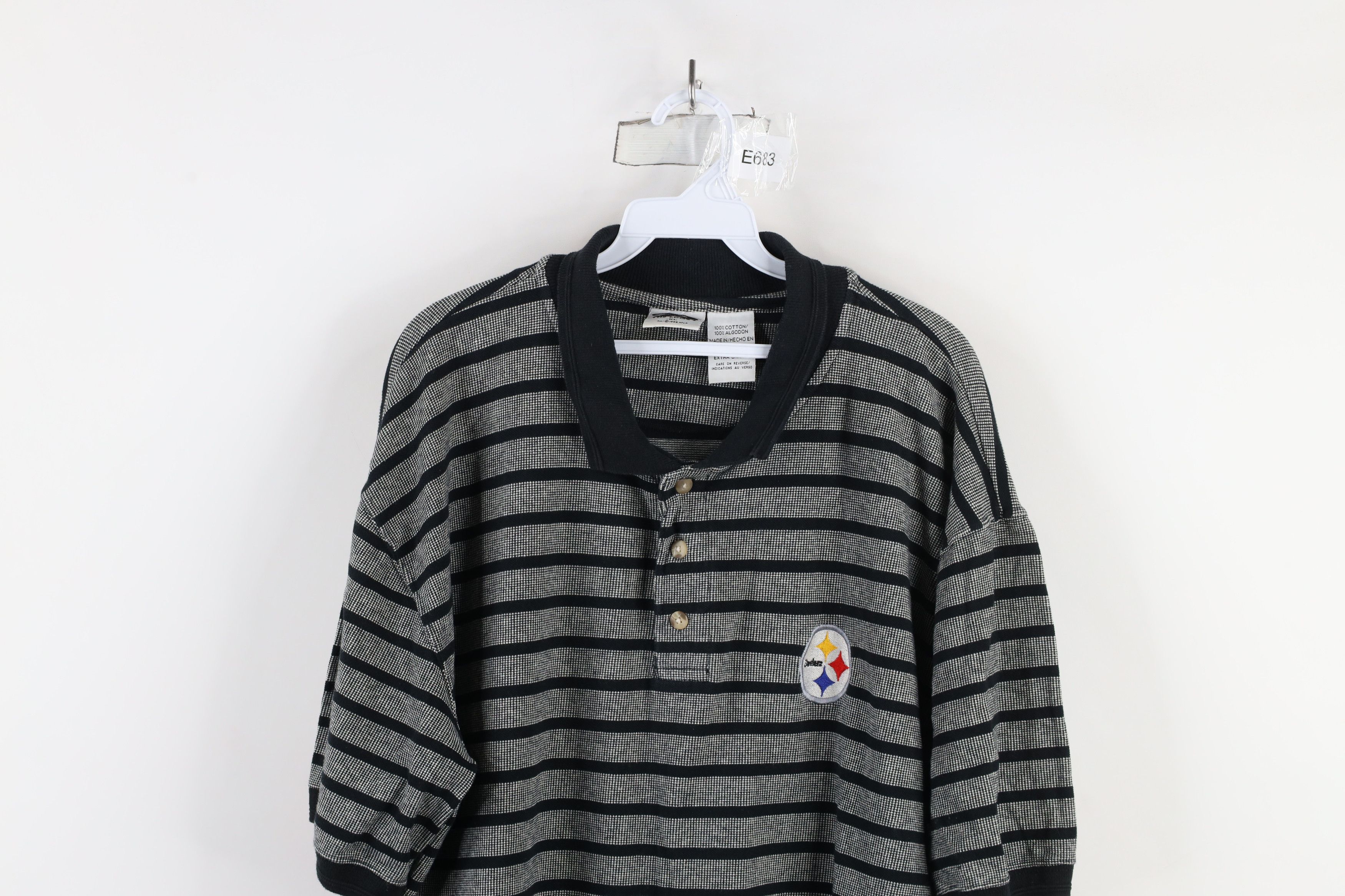 Vintage Vintage 90s Pittsburgh Steelers Football Knit Polo Shirt Size US XL / EU 56 / 4 - 2 Thumbnail
