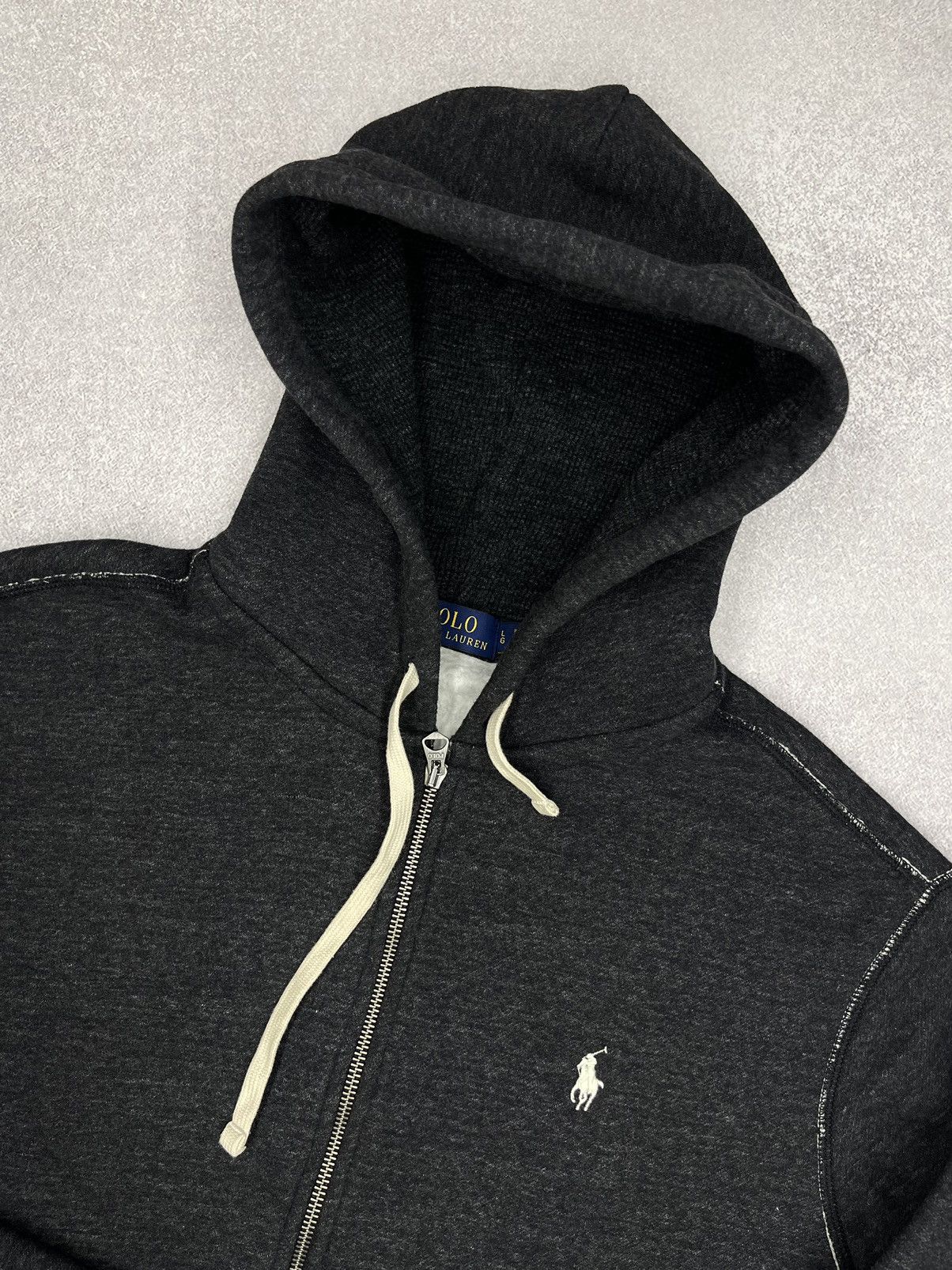 Polo Ralph Lauren Mens Polo Ralph Lauren Zip Hoodie Grey Y2K Rugby Size US L / EU 52-54 / 3 - 4 Thumbnail