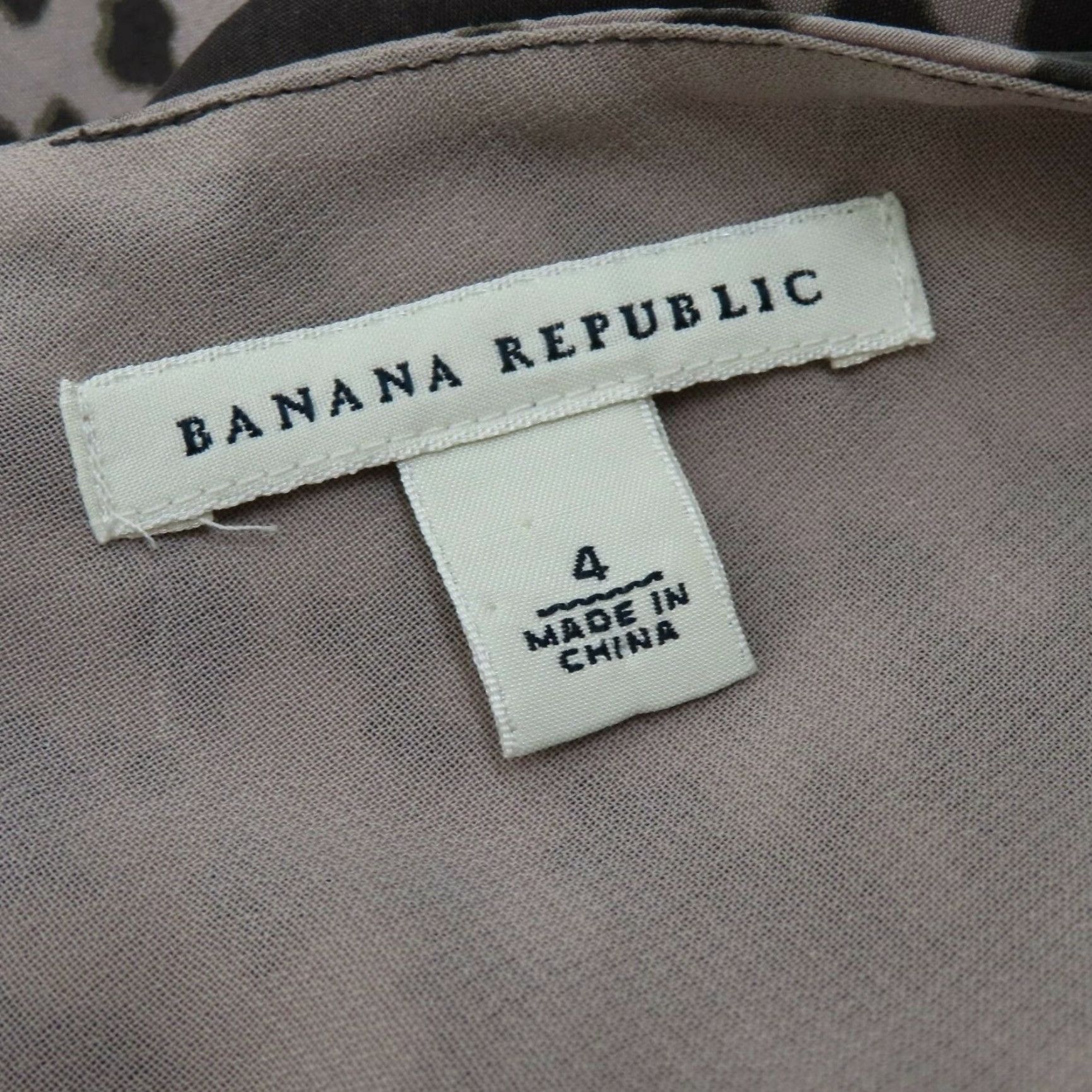 Banana Republic Banana Republic Womens 4 Snakeskin Snake Print Silk Pleated V Neck Sheath Dress Size S / US 4 / IT 40 - 5 Thumbnail