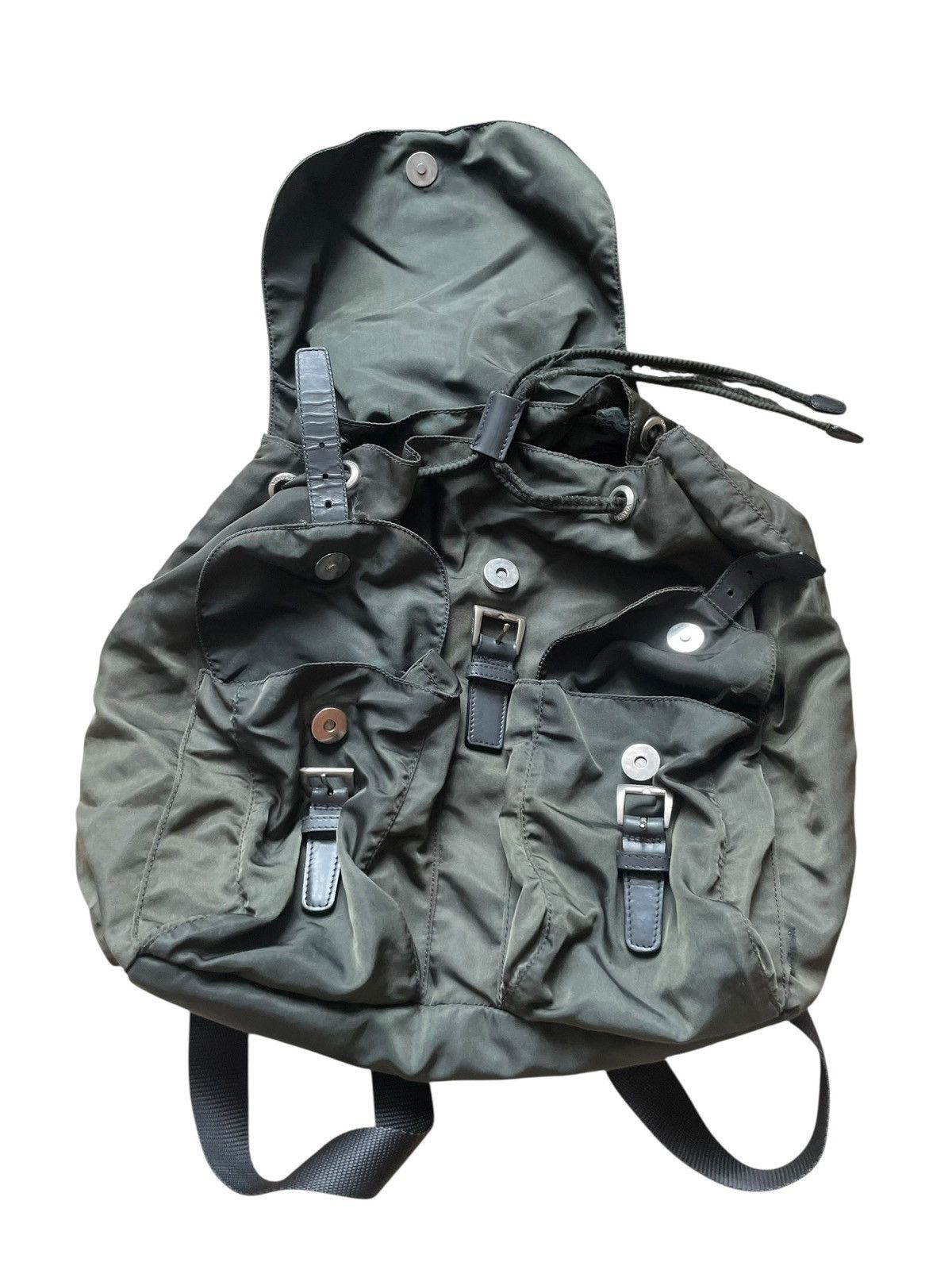 Prada Prada Nylon Backpack khaki , Prada triangle logo back pack Size ONE SIZE - 5 Thumbnail