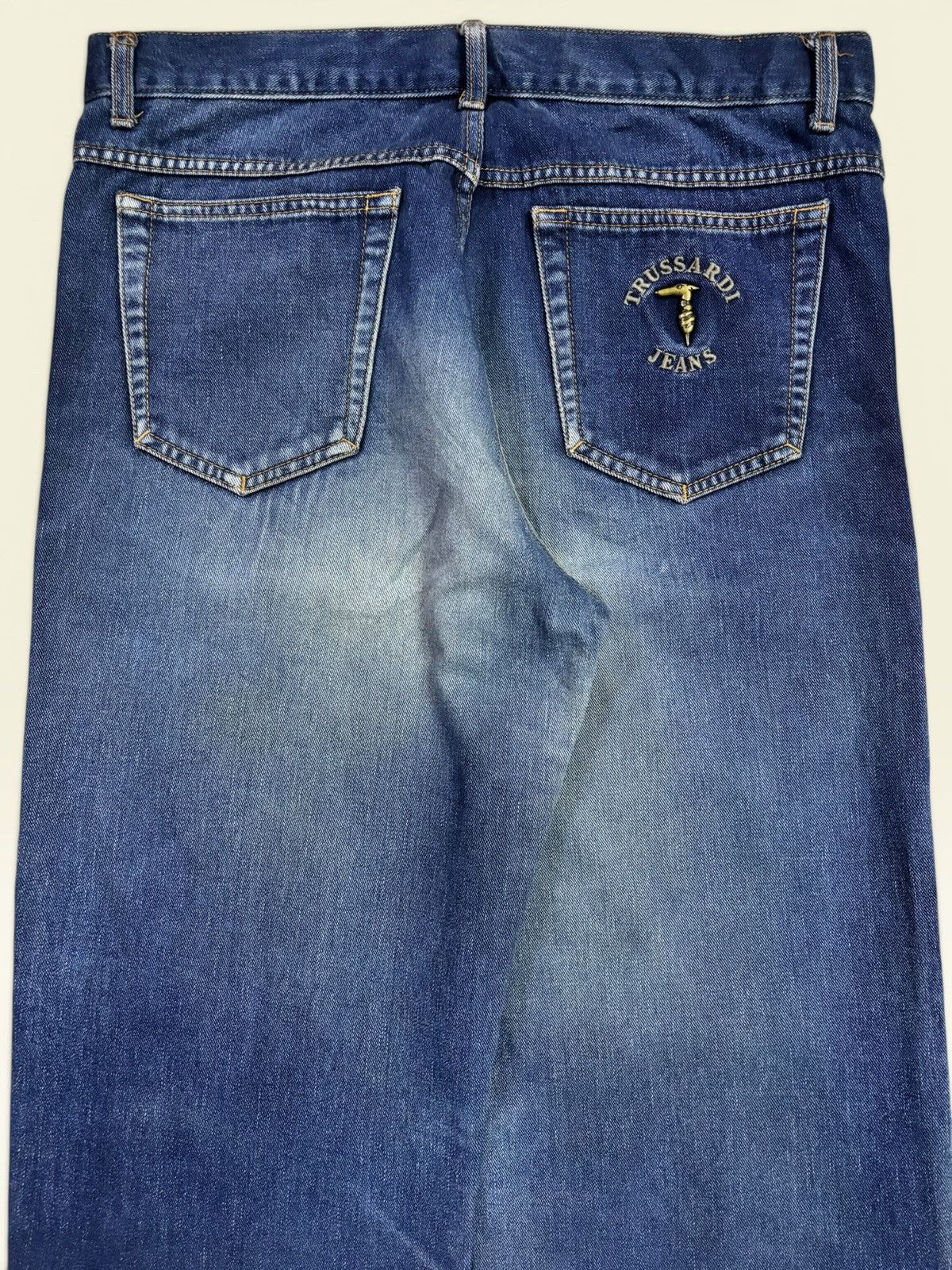 Trussardi Vtg Italy Trussardi Blue Washed Faded Distress Jeans Size US 34 / EU 50 - 8 Thumbnail