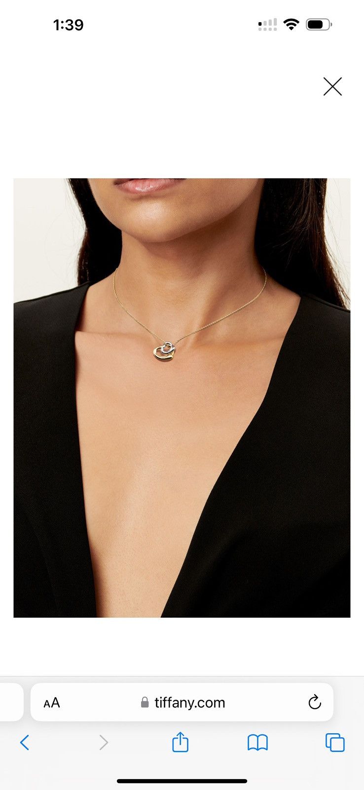 Tiffany & Co. Tiffany Co Yellow Gold Sterling Silver Elsa Peretti® Heart Size ONE SIZE - 4 Thumbnail