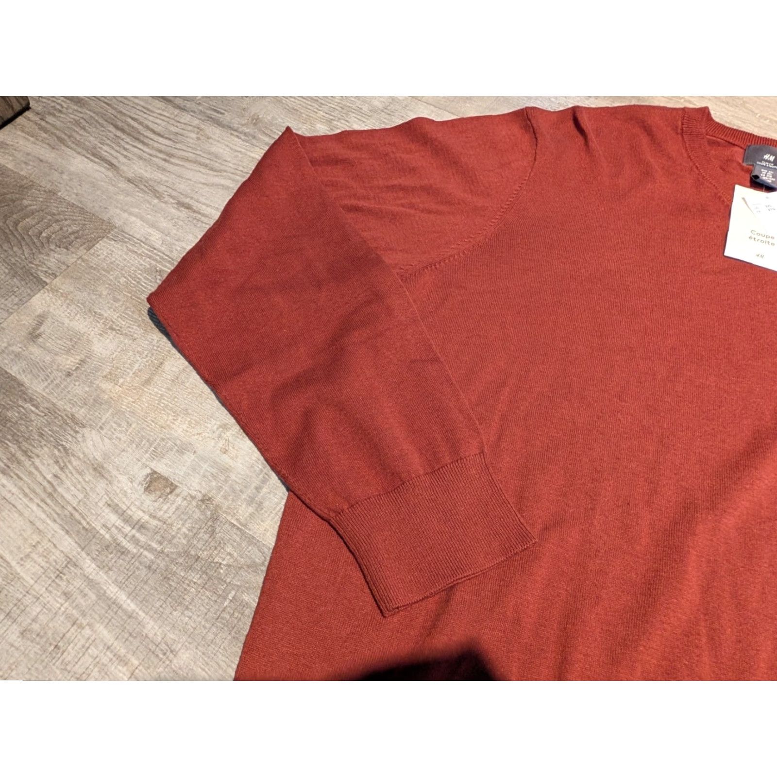 H&M H&M Sweater Mens 3XL Slim Fit V-Neck Pullover Lightweight Knit Solid Brown NWT Size US XXL / EU 58 / 5 - 3 Thumbnail