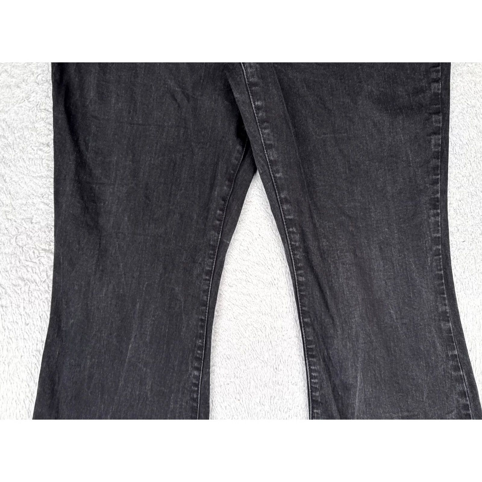 Elizabeth and James Elizabeth and James Jeans Flared Womens 14 Black Charcoal High Rise Stretch 32x30 Modern Bohemian Dressy Denim Pants Mens Womens Girls Size 36" / US 14 / IT 50 - 3 Thumbnail