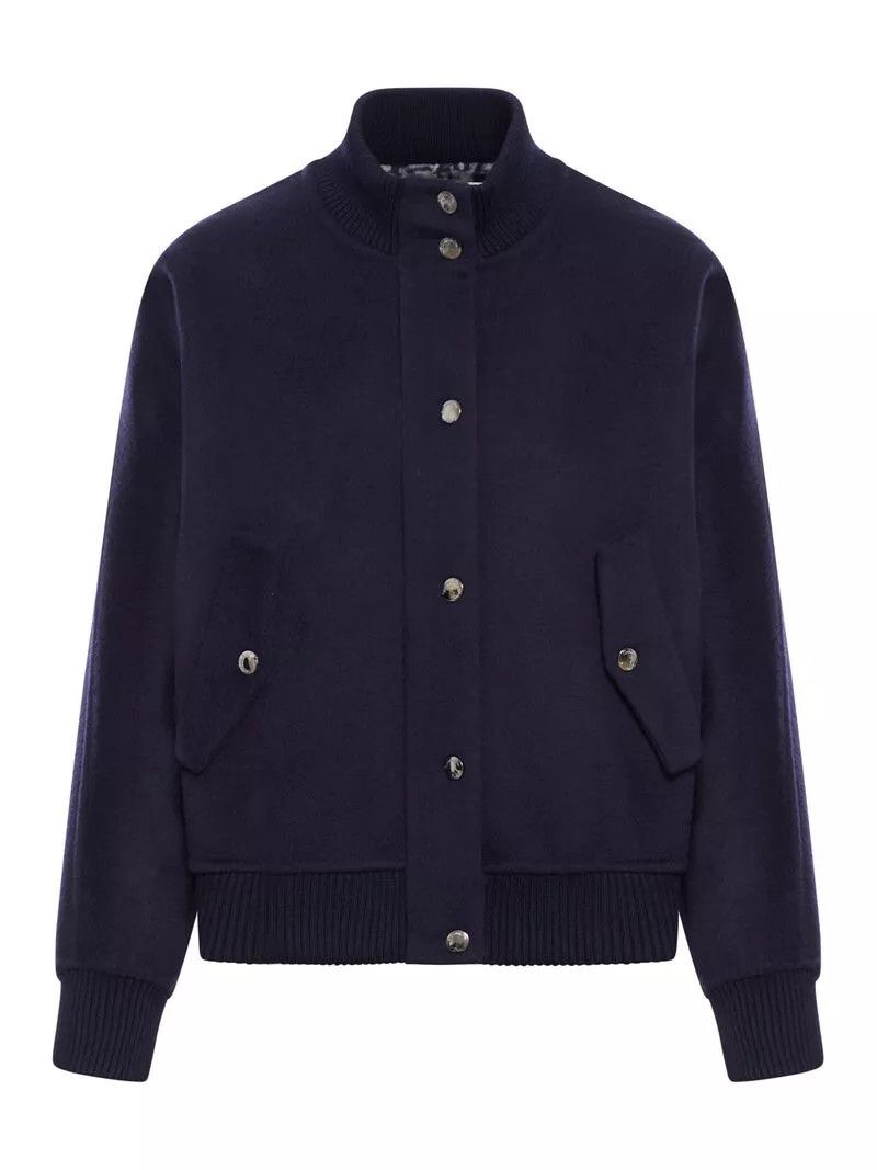 Dior DIOR Blue Wool Bomber Jacket New & Authentic Size XS / US 0-2 / IT 36-38 - 1 Thumbnail