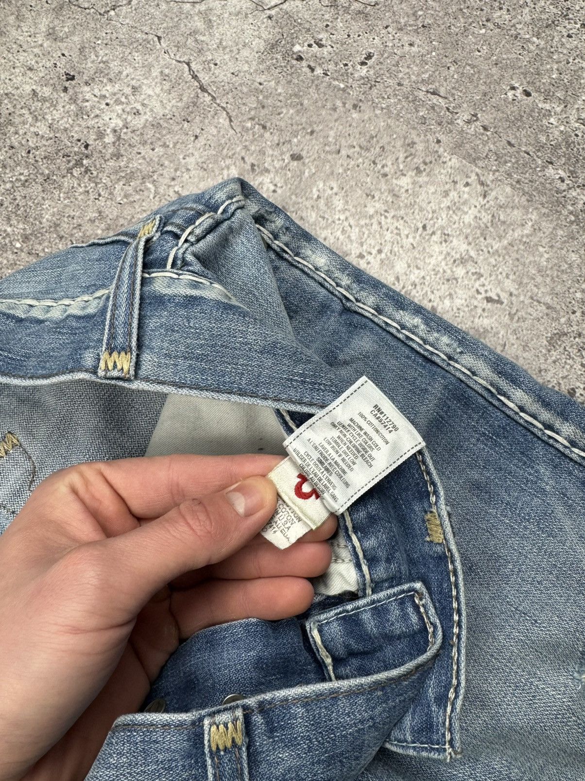 True Religion True Religion Vintage Jeans Flared Wide Baggy Distressed Y2K Size US 31 - 15 Thumbnail