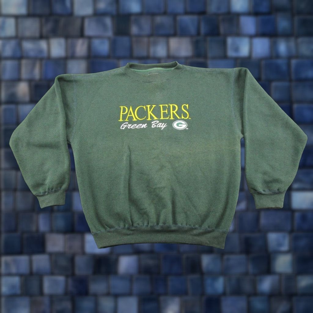 Logo 7 VINTAGE Green Bay Packers Embroidered Spell Out Crewneck Sweatshirt Hoodie L Mens Size US L / EU 52-54 / 3 - 1 Thumbnail