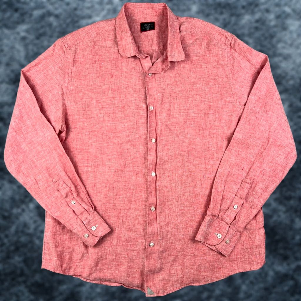 UNTUCKit UNTUCKit Eberle 100% Linen Long Sleeve Button Shirt 2XL Slim Men Red Lightweight -Vintage Size US XXL / EU 58 / 5 - 1 Thumbnail
