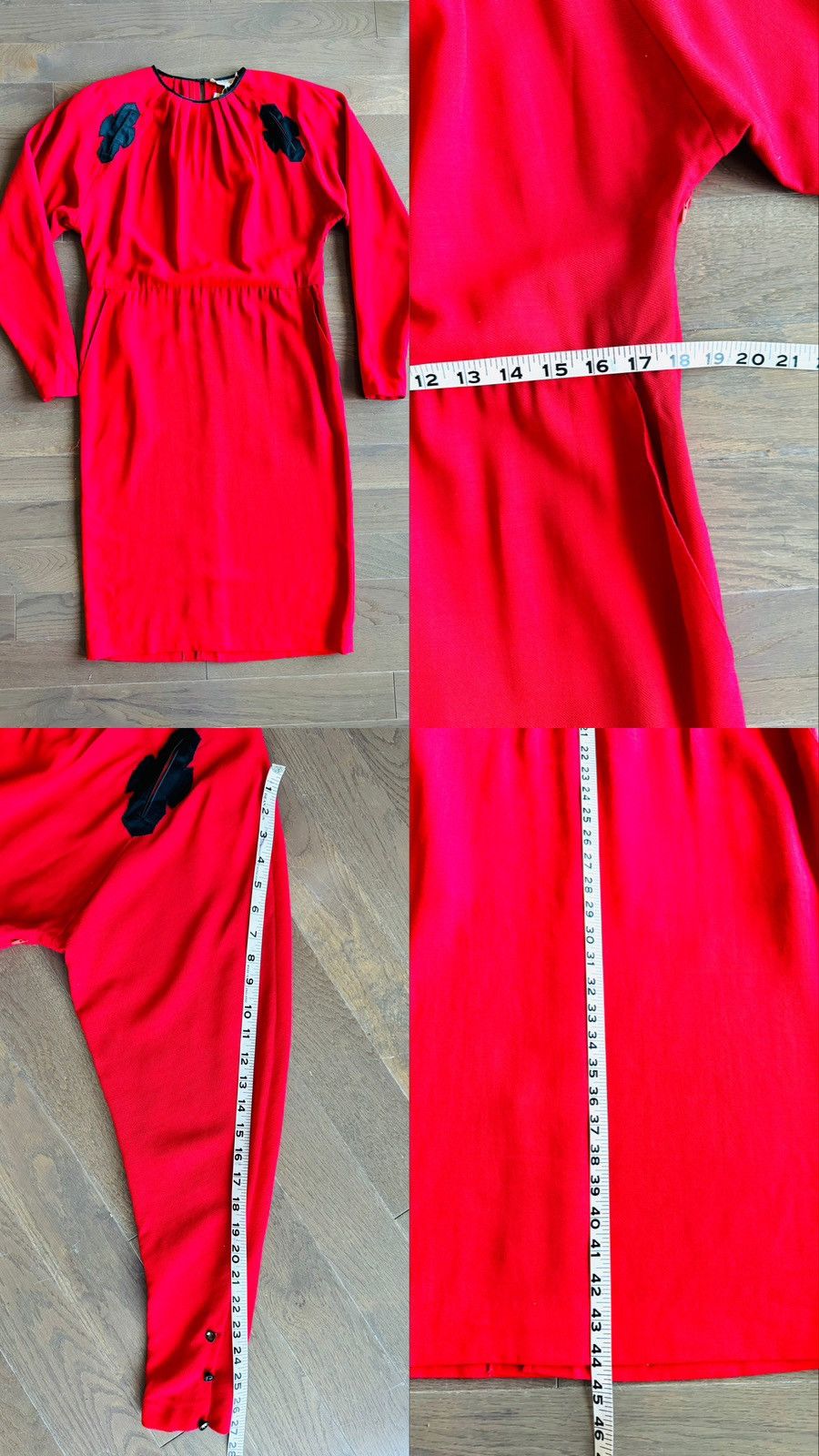 Fendi × Karl Lagerfeld × Vintage VTG Fendi Fendissime Karl Lagerfeld Red crepe batwing dress Size L / US 10 / IT 46 - 10 Thumbnail