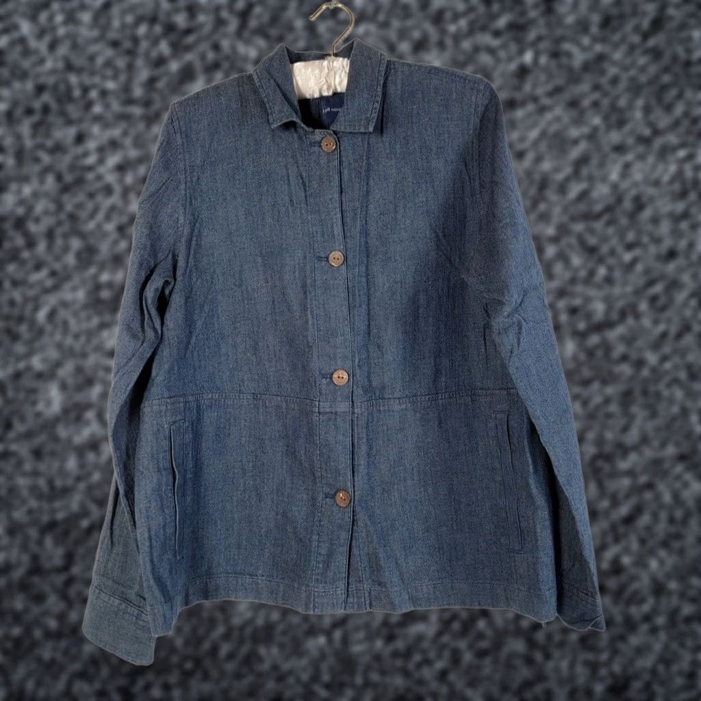 J. Jill J.Jill Indigo Womens Button Front Denim Jacket Size Small Blue Pockets Casual Size S / US 4 / IT 40 - 1 Thumbnail