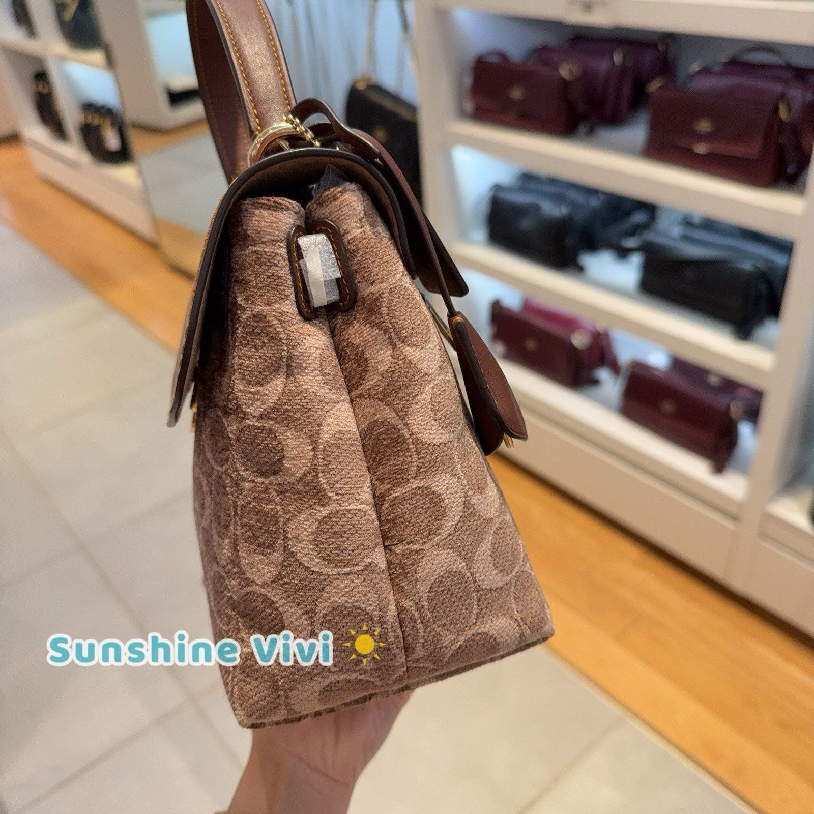 Coach NWT Coach Emory Top Handle Bag Chenille CDB08 Vintage Brown Size ONE SIZE - 2 Thumbnail