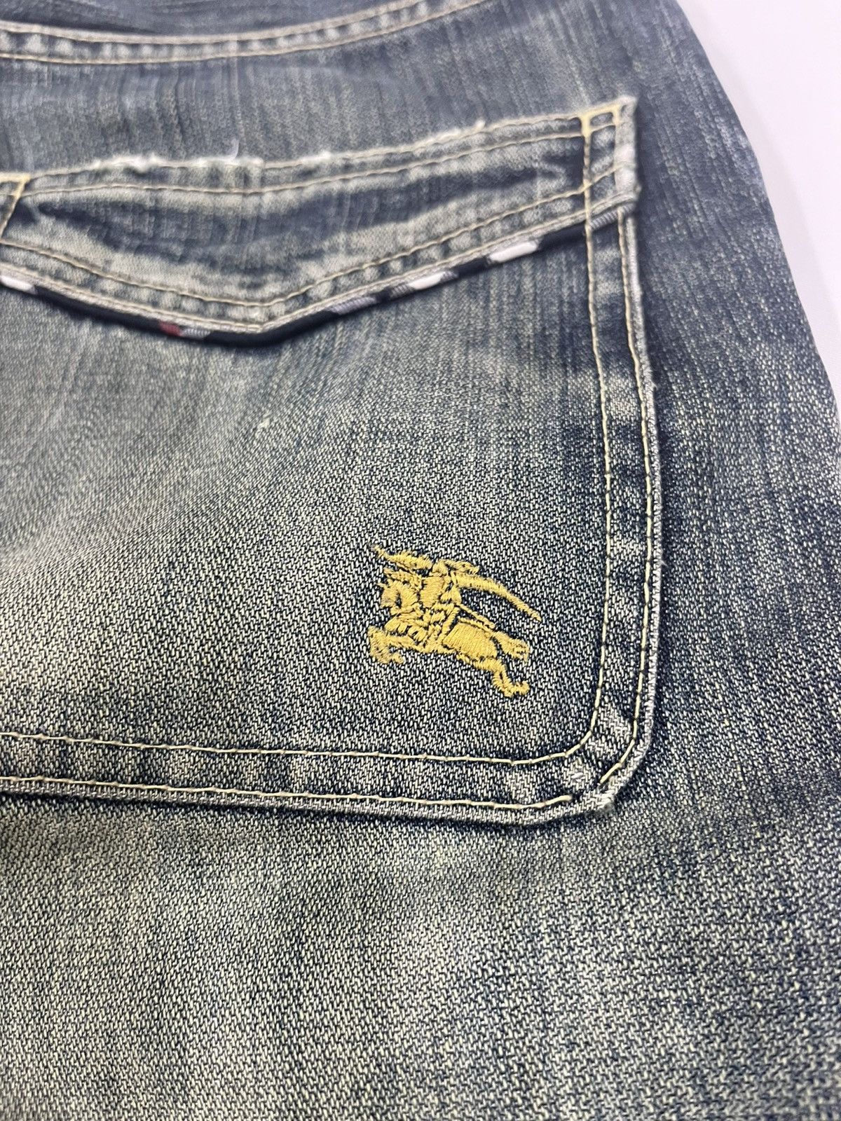 Burberry × Japanese Brand × Vintage Burberry Blue Label Distress Bush/klaus Jeans Size S Size US 31 - 9 Thumbnail