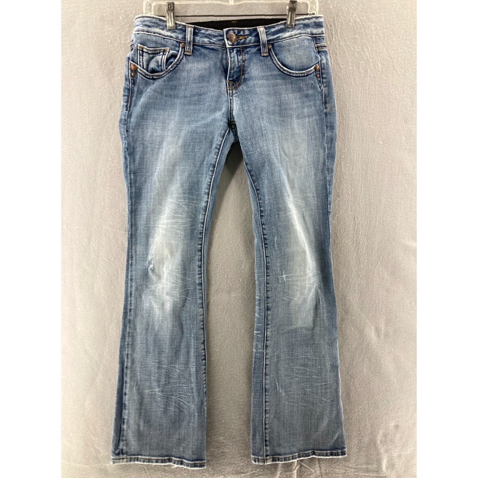 Express Express Rerock Jeans Skinny Low Rise 4 Blue Denim Stretch 5-Pocket Slim Women's Jeans XS to 4? Size 27" / US 4 / IT 40 - 2 Thumbnail
