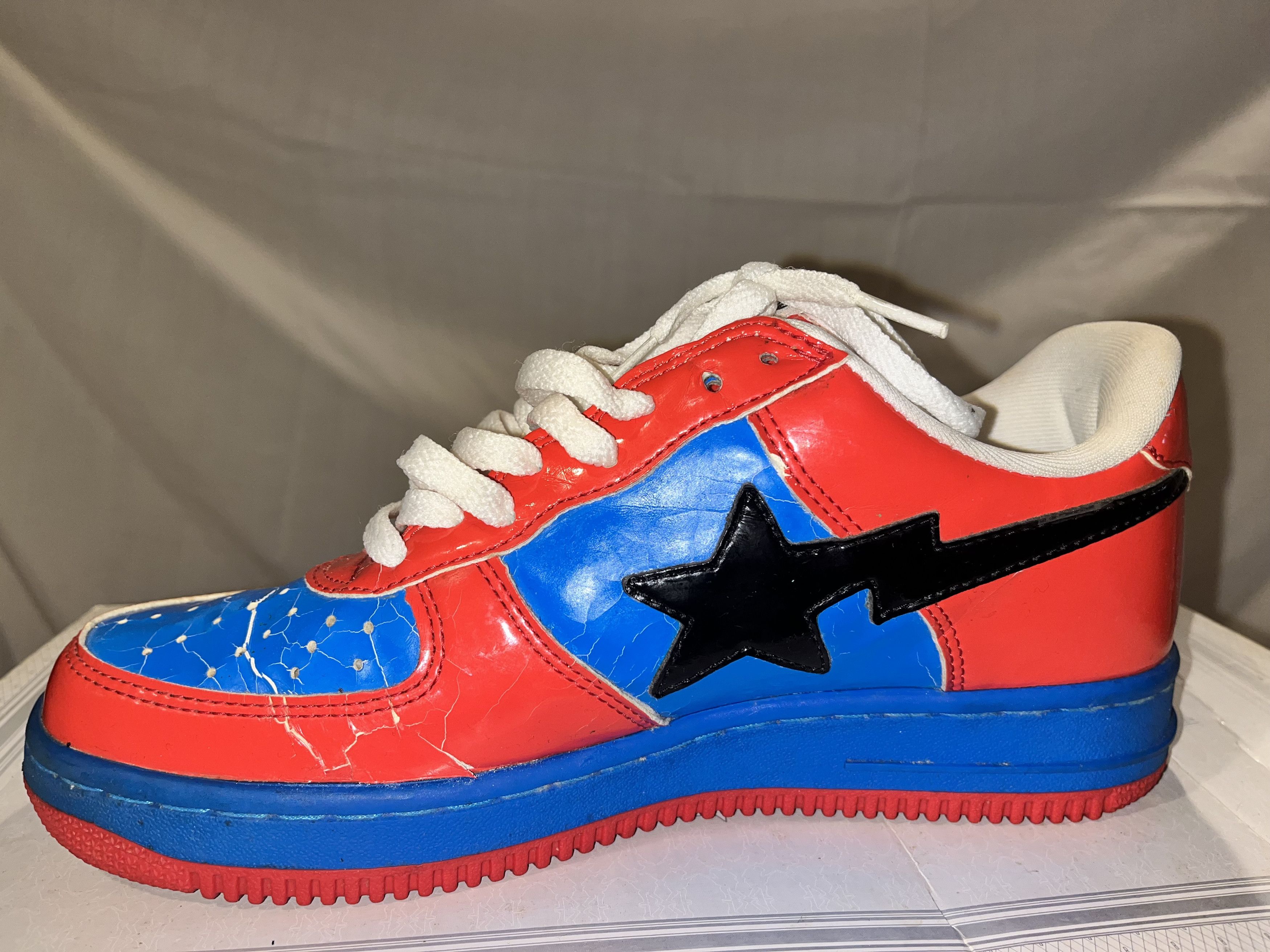 Bape Marvel x A Bathing Ape Spiderman Red/ Blue Bapesta Nigo Size US 8 / EU 41 - 10 Thumbnail