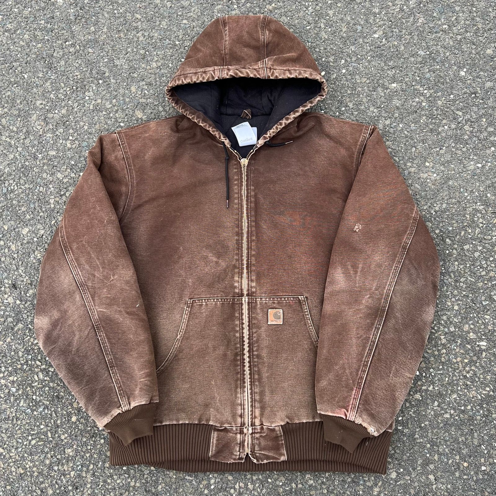 image of Brown Carhartt Work Wear Hooded Jacket, Men's (Size XL)
