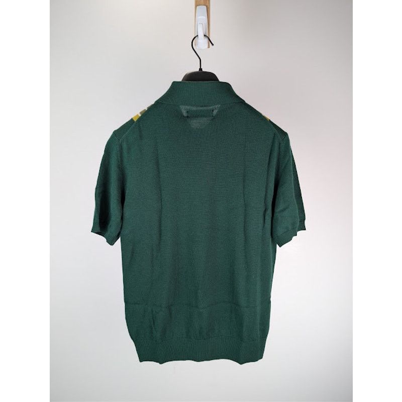 Amiri o1rshd1 Stack Stripe Short Sleeve Polo Shirt in Green Size US M / EU 48-50 / 2 - 10 Thumbnail