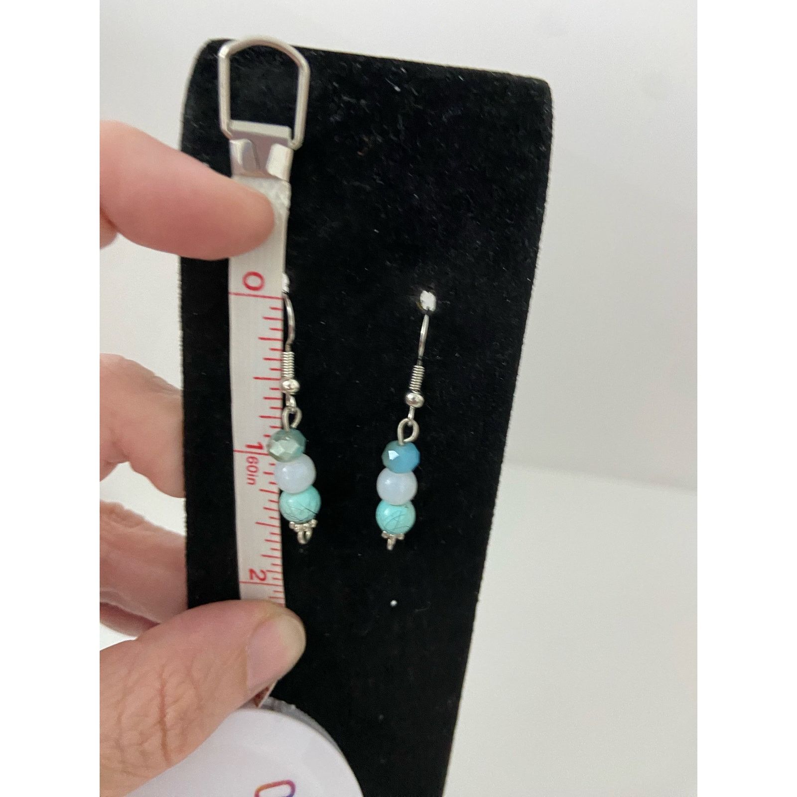 Handmade Handmade light blue bead earrings Size ONE SIZE - 2 Thumbnail