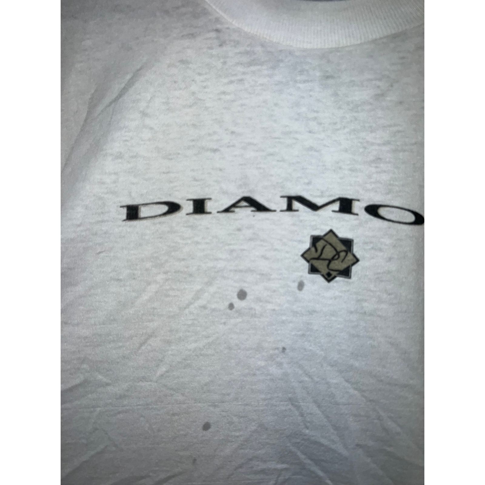 Fruit Of The Loom Vintage Diamond Club Shirt White Stained Worn Thrashed Tee L Size US L / EU 52-54 / 3 - 3 Thumbnail