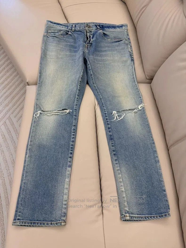 Saint Laurent Paris Saint Laurent 19SS Distressed Denim Jeans. Size US 34 / EU 50 - 1 Thumbnail