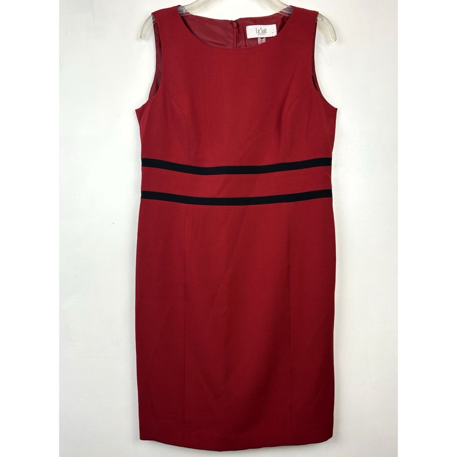 Vintage Le Suit Red 8 Petite Suit Jacket Dress Set Career Size M / US 6-8 / IT 42-44 - 7 Thumbnail